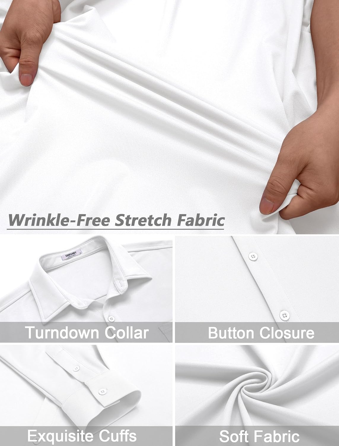 COOFANDY Mens Wrinkle Free Dress Shirts Long Sleeve Untucked Shirts Casual Button Down Shirts - Image 5