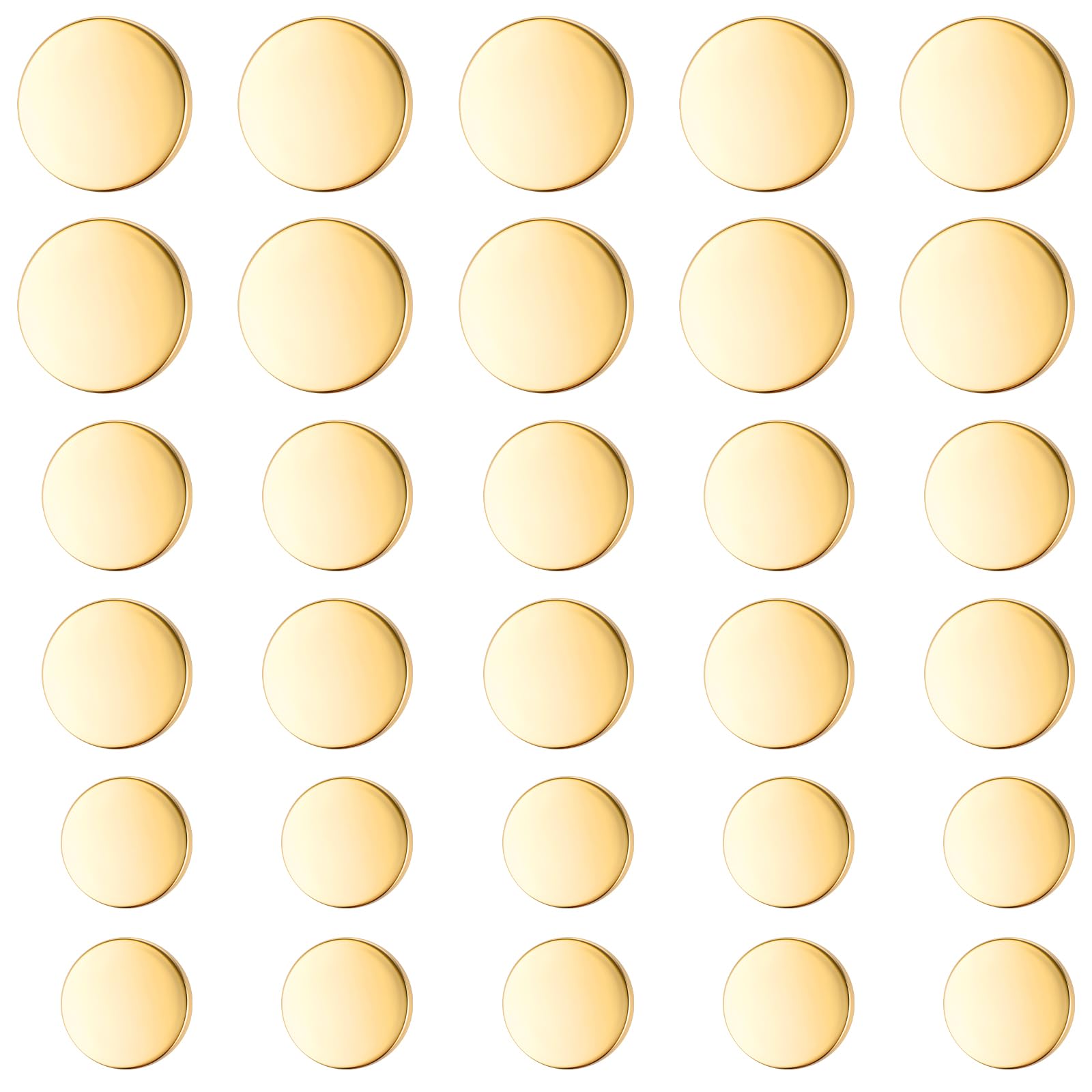 30PCS Gold Metal Shank Buttons, 3 Sizes15mm 20mm 25mm Vintage Round Shaped Sewing Buttons, Alloy Shank Replacement for Clothing Decoration, Suit Coat, Shirt, Jackets, Blazers Craft