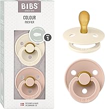 Bibs Colour Pacifier 2 Pack BPA-Free Pacifier with Symmetrical Shape Teat Made in Denmark/EU Size 1 (0-6 Months), Ivory/Blush