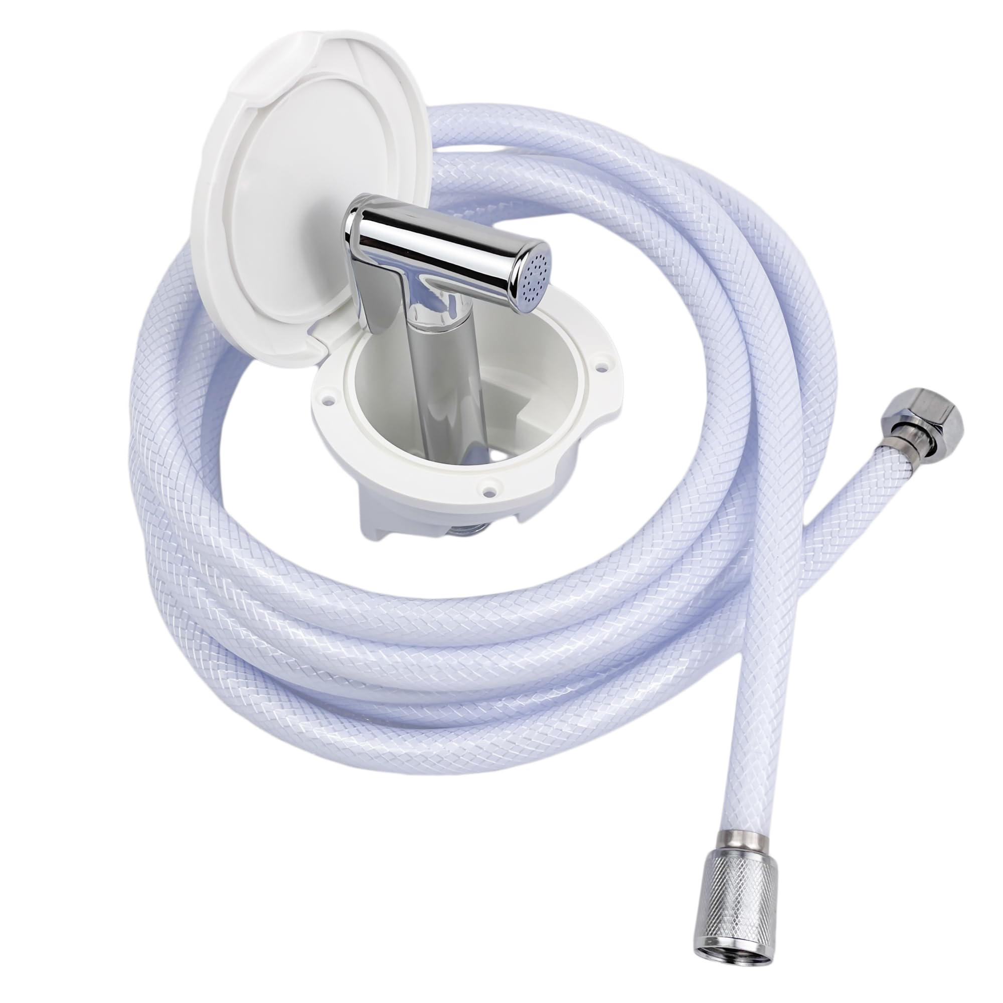 Kit Doccia Per Barca E Camper GATE14 - Doccetta A Pulsante, Tubo 2.5m, Contenitore Ovale - Foto 5