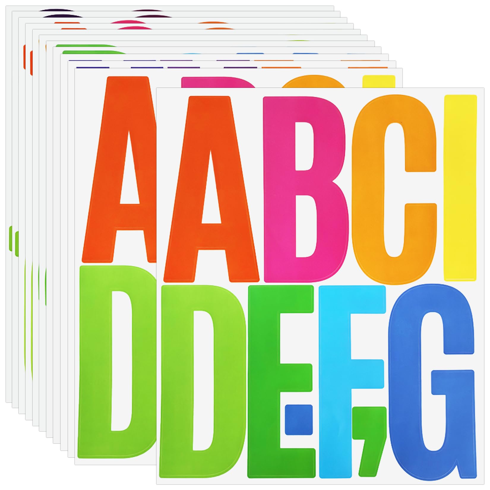 5 Inch Letter Stickers, 122 Pcs Multi Self Adhesive Alphabet Number Sticker