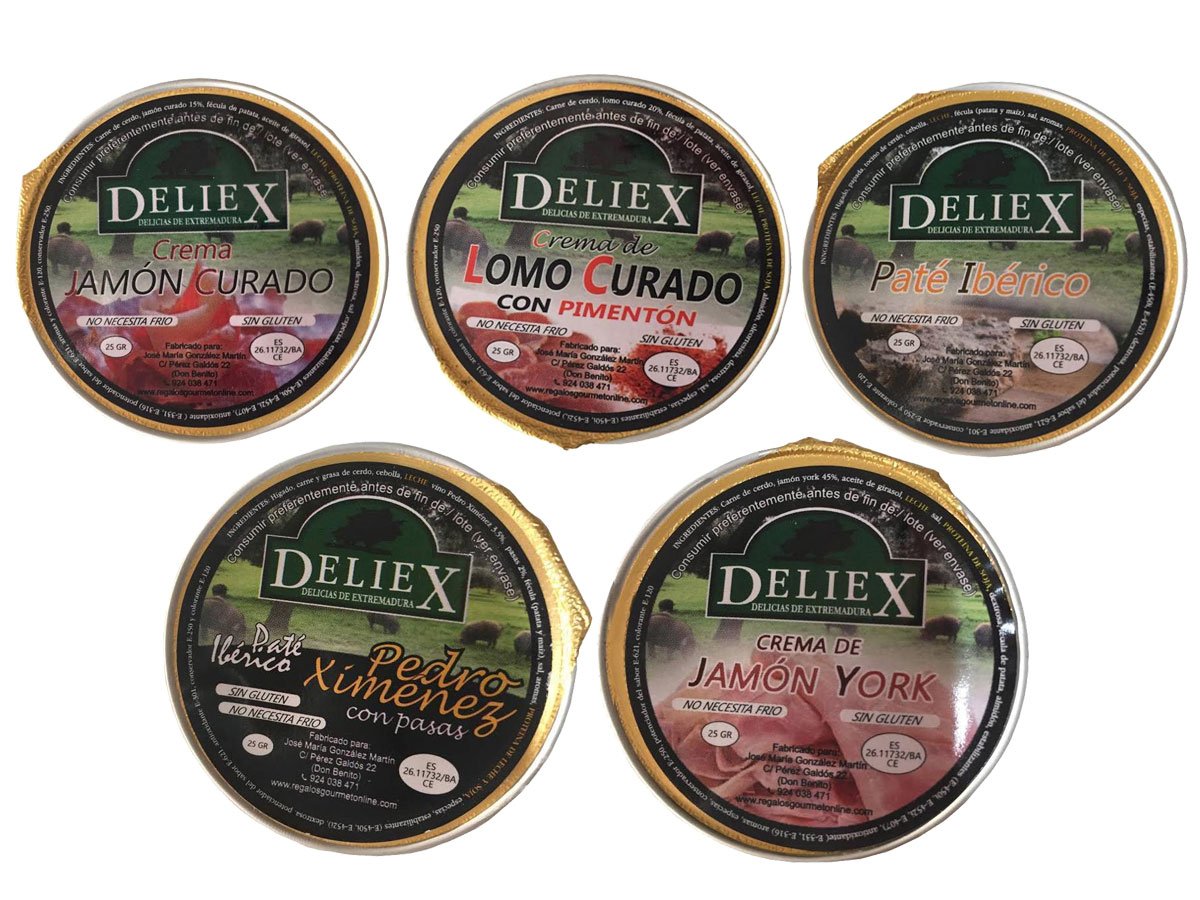 Detalle monodosis de patés diferentes sabores (Pack 24 ud)