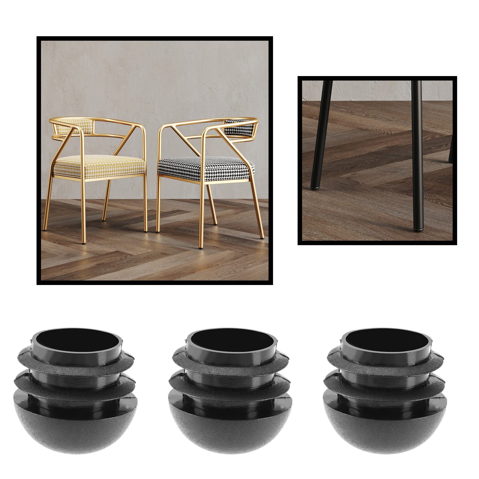 Tappi Per Gambe Mobili 60mm | 9 Pezzi Nero Antiscivolo Per Sedie E Tavoli - Foto 8