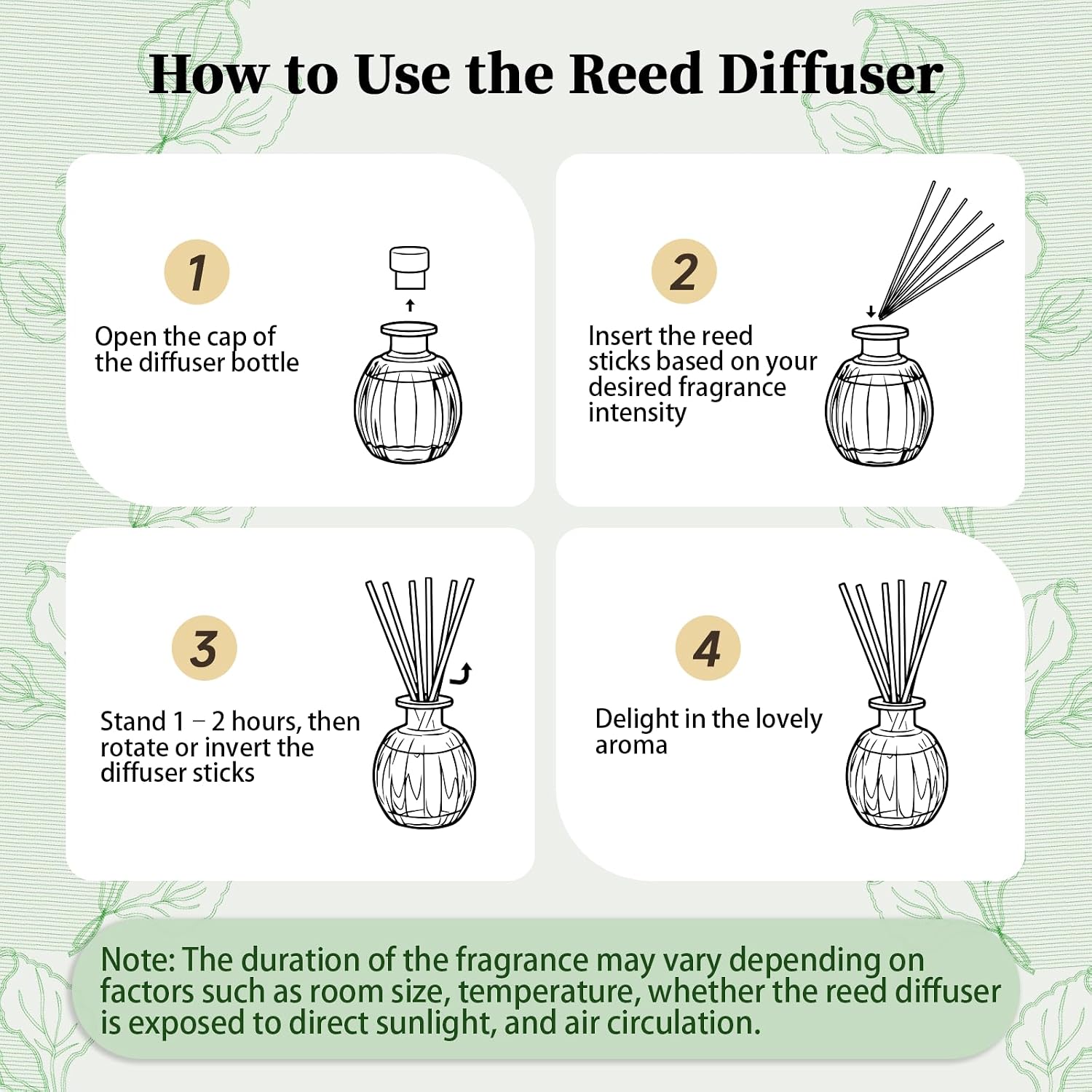 Reed Diffuser,Refreshing Fresh Linen Scent,120ml(4.06 fl.oz)