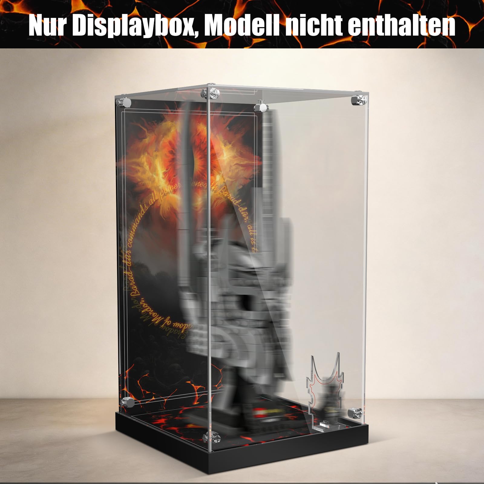 Coque d'écran en acrylique Lego Sauron 11373, transparente anti-poussière, LED, fond HD