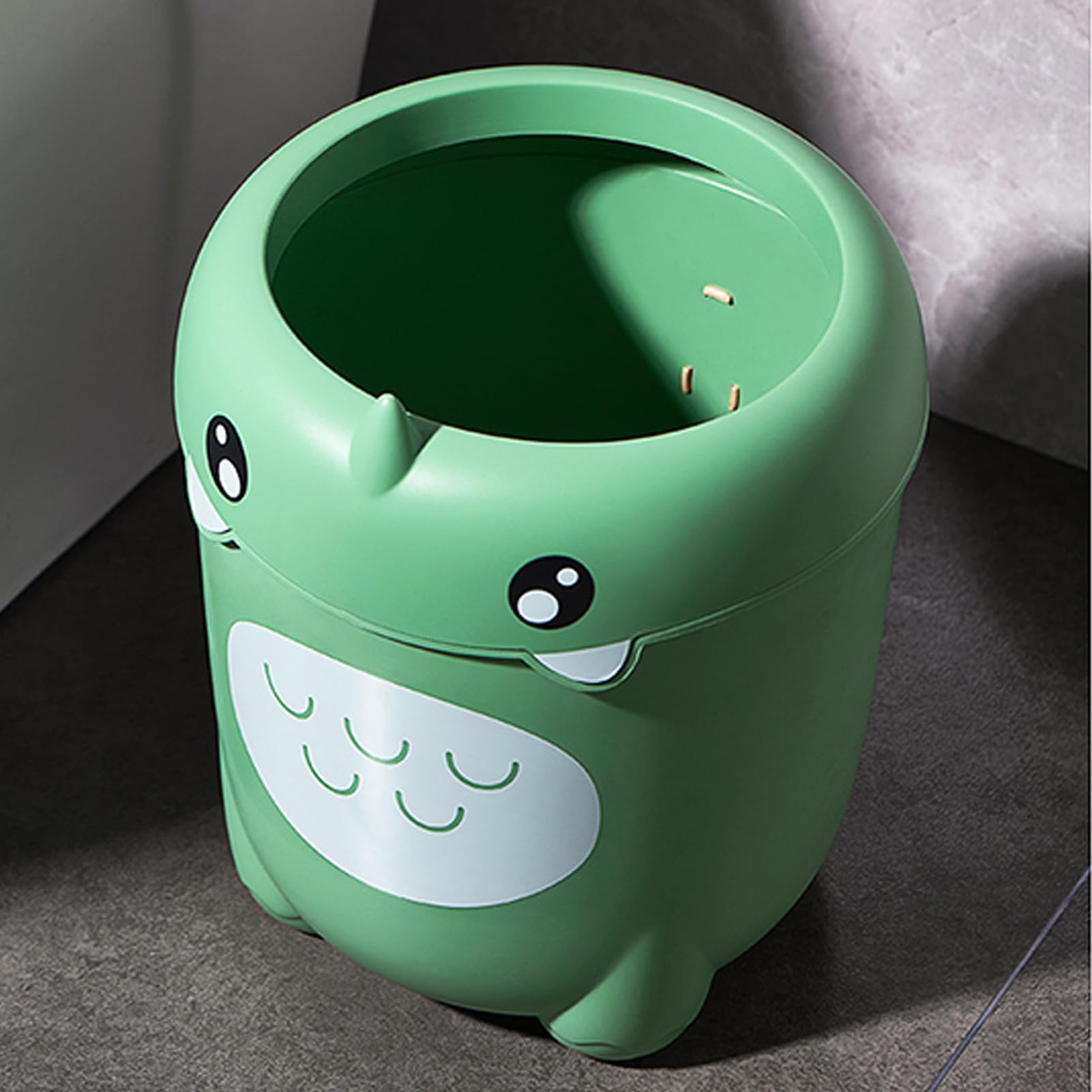 Papelera infantil genérica | Papelera de desechos compacta y linda dinosaurio – Gran capacidad de almacenamiento de residuos organizador para espacio debajo del mueble