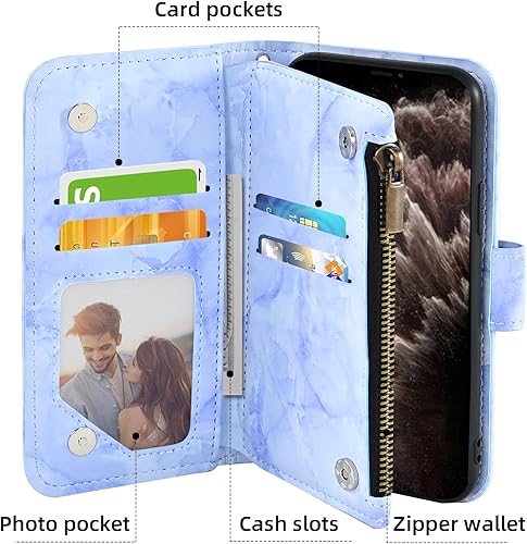 Miniatura 10 de Asuwish Funda de teléfono para iPhone 11 Pro 5.8 Wallet Cell Cover con protector de pantalla de vidrio templado y soporte de ranura de cuero de