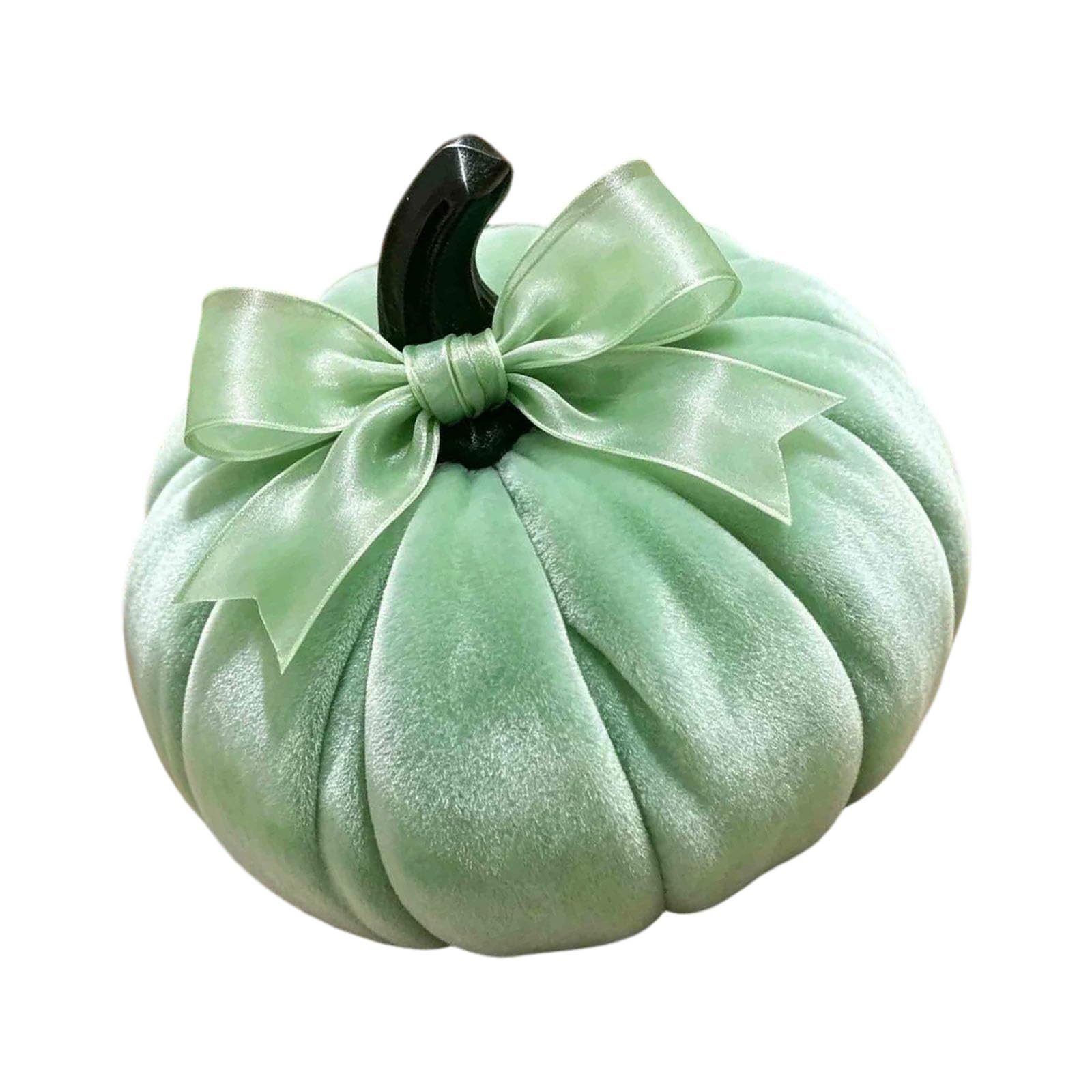 Halloween Velvet Pumpkin Decor Soft Plush Table Accent with Ribbed and Top Detail for Tiered Tray Styling Stuffed Fabric Pumpkin Autumn Centerpiece Faux Gourd Decor Shelf Mantel Tray Accent Harvest