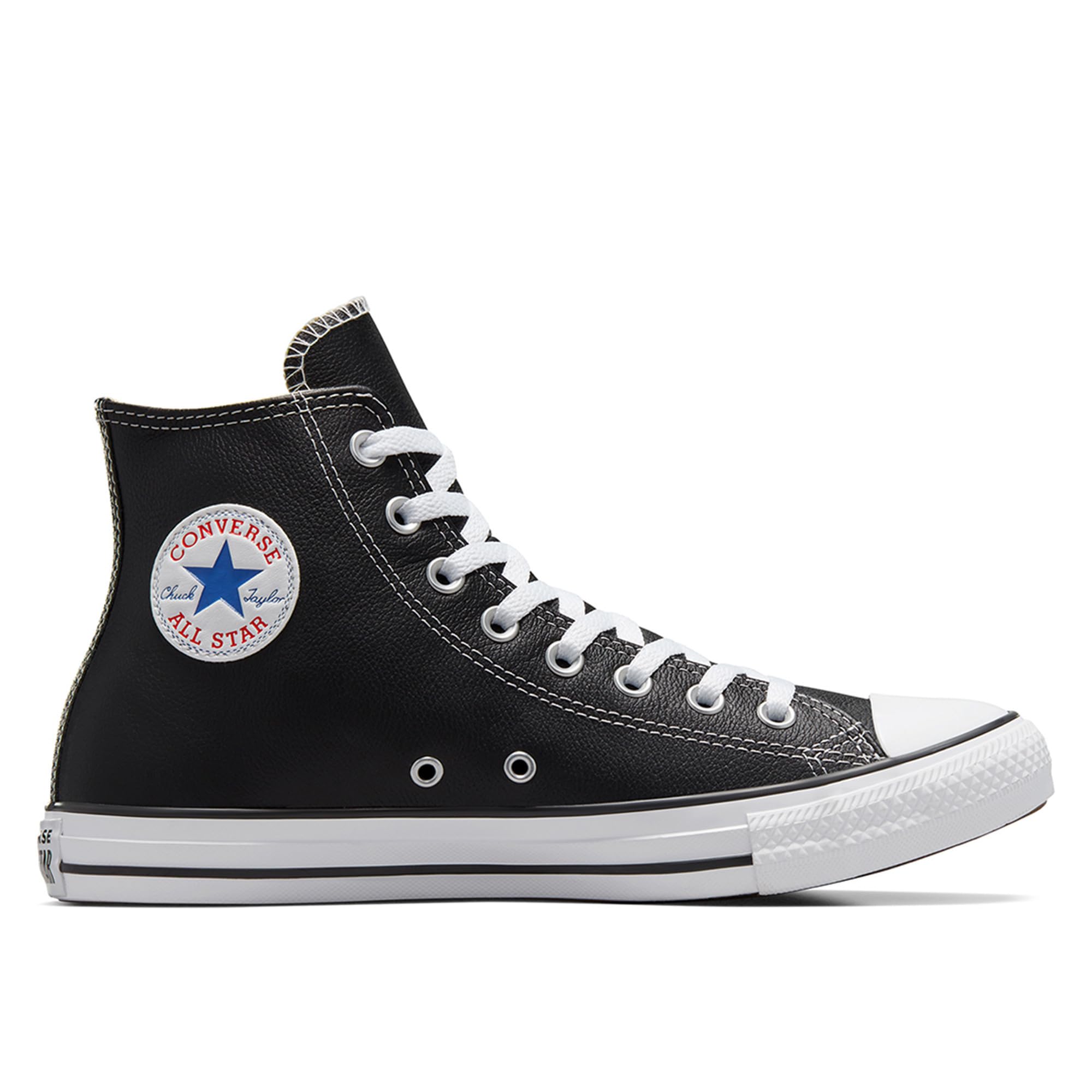 Converse Unisex Chuck Taylor All Star Leather High Top Shoe Black 10 Men US/12 Women US, , 12 Women/10 Men