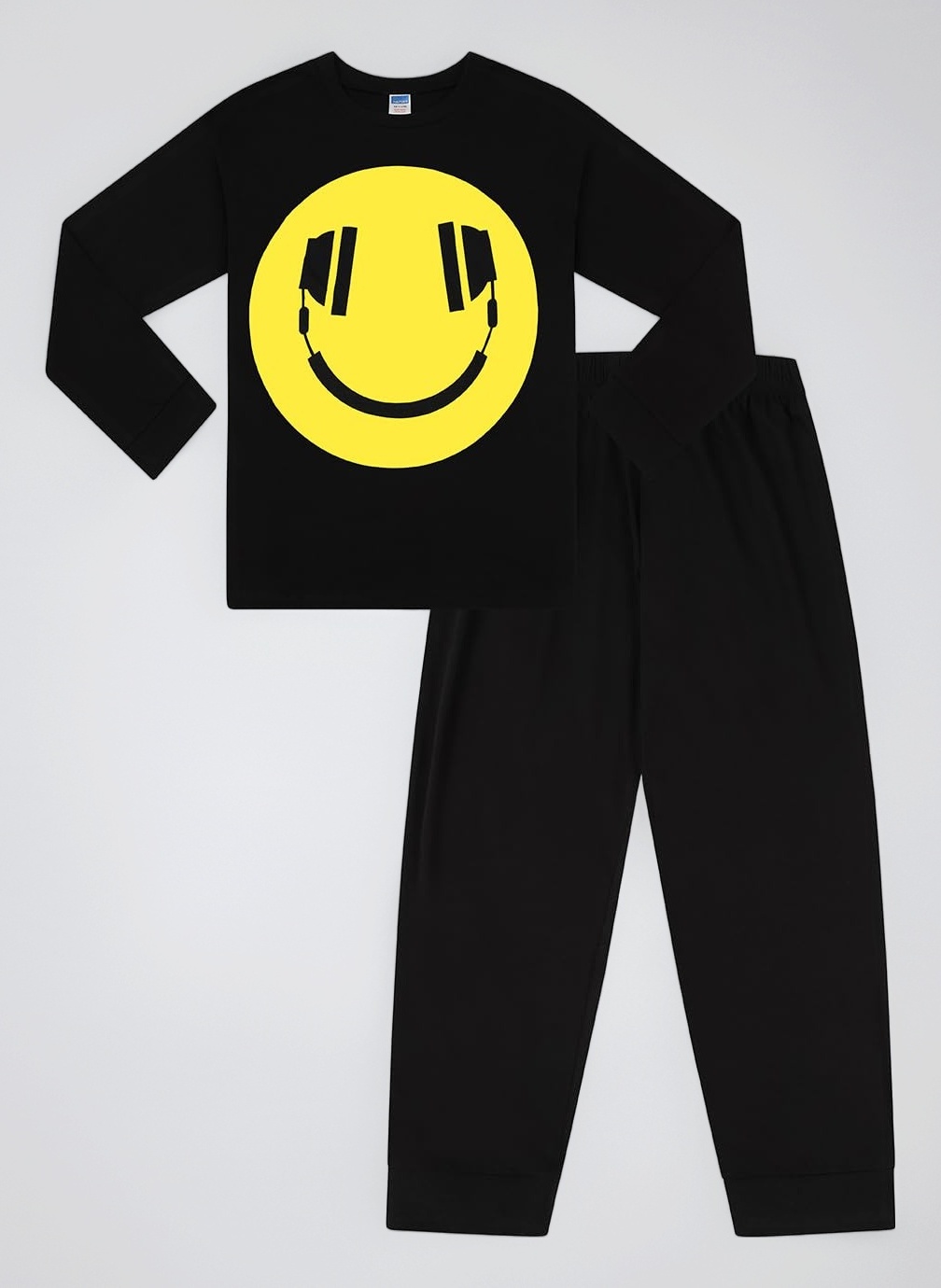 Boy's Happy Face Headphones Pyjamas Cotton Long Pyjamas