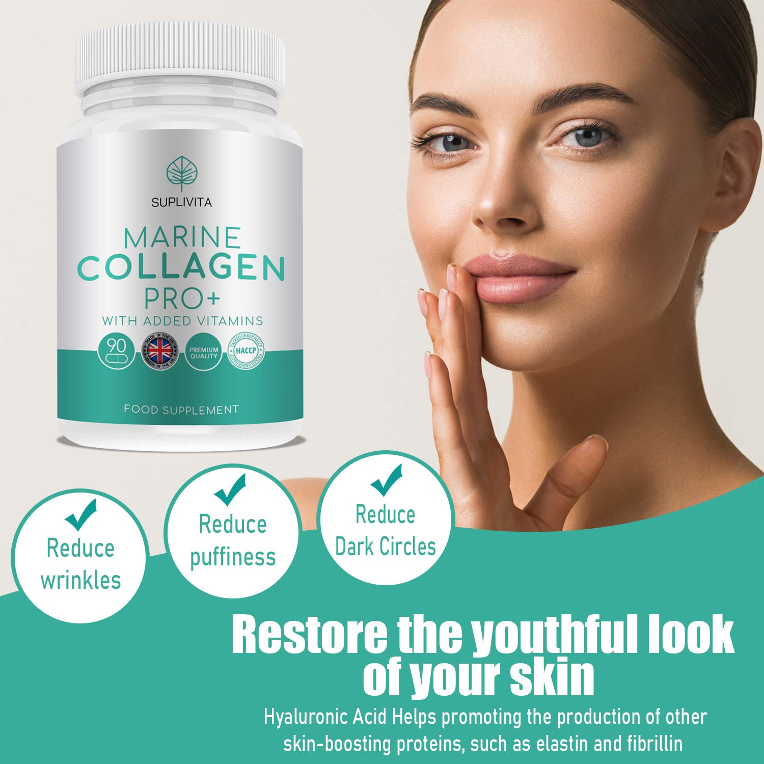 Suplivita Marine Collagen PRO+ Health Supplement Hyaluronic Acid