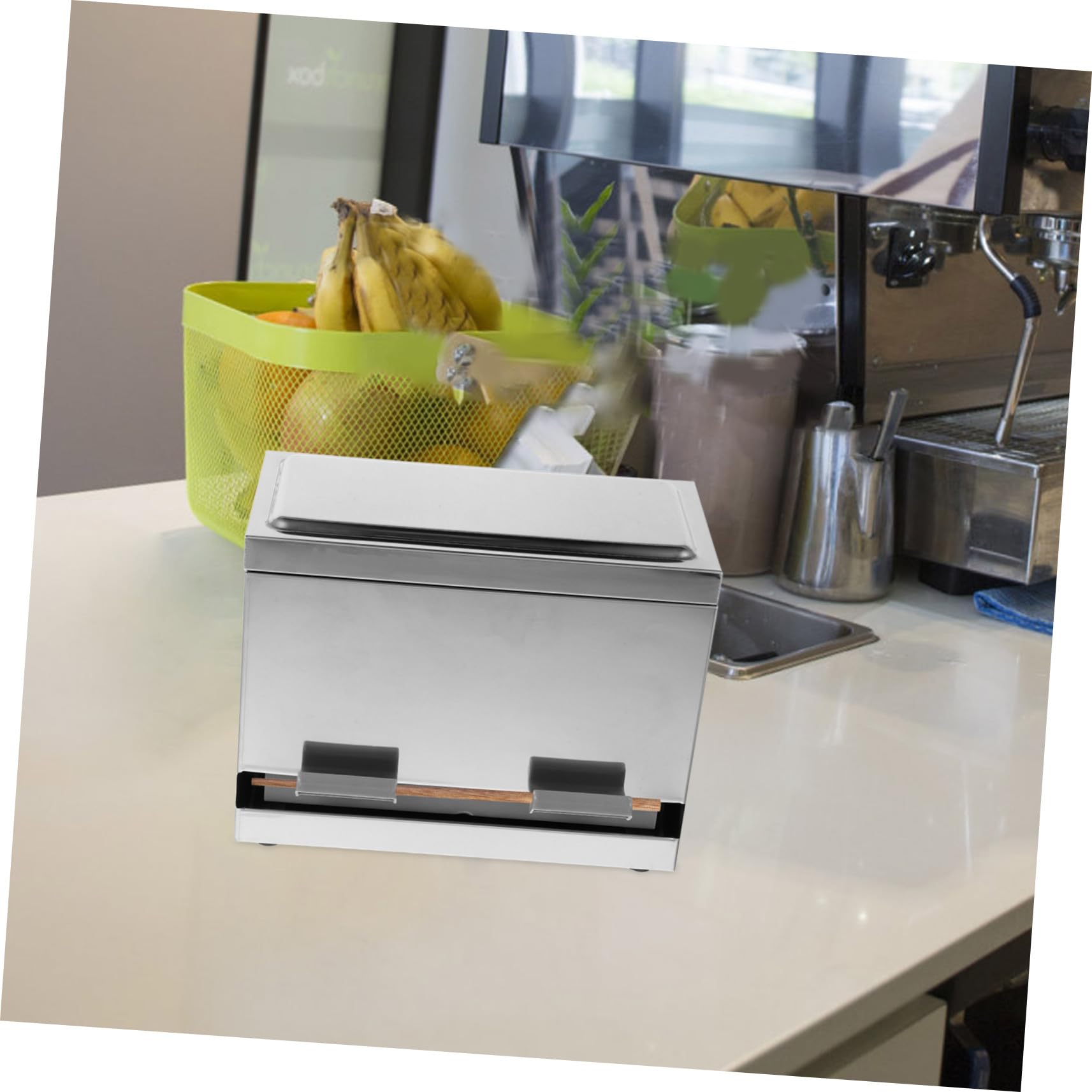 NUOBESTY Strohhalmspender mit Aufbewahrungsbox für Strohhalme und Essstäbchen Automatischer Strohhalmhalter aus Edelstahl Stiftespender fürs Klassenzimmer