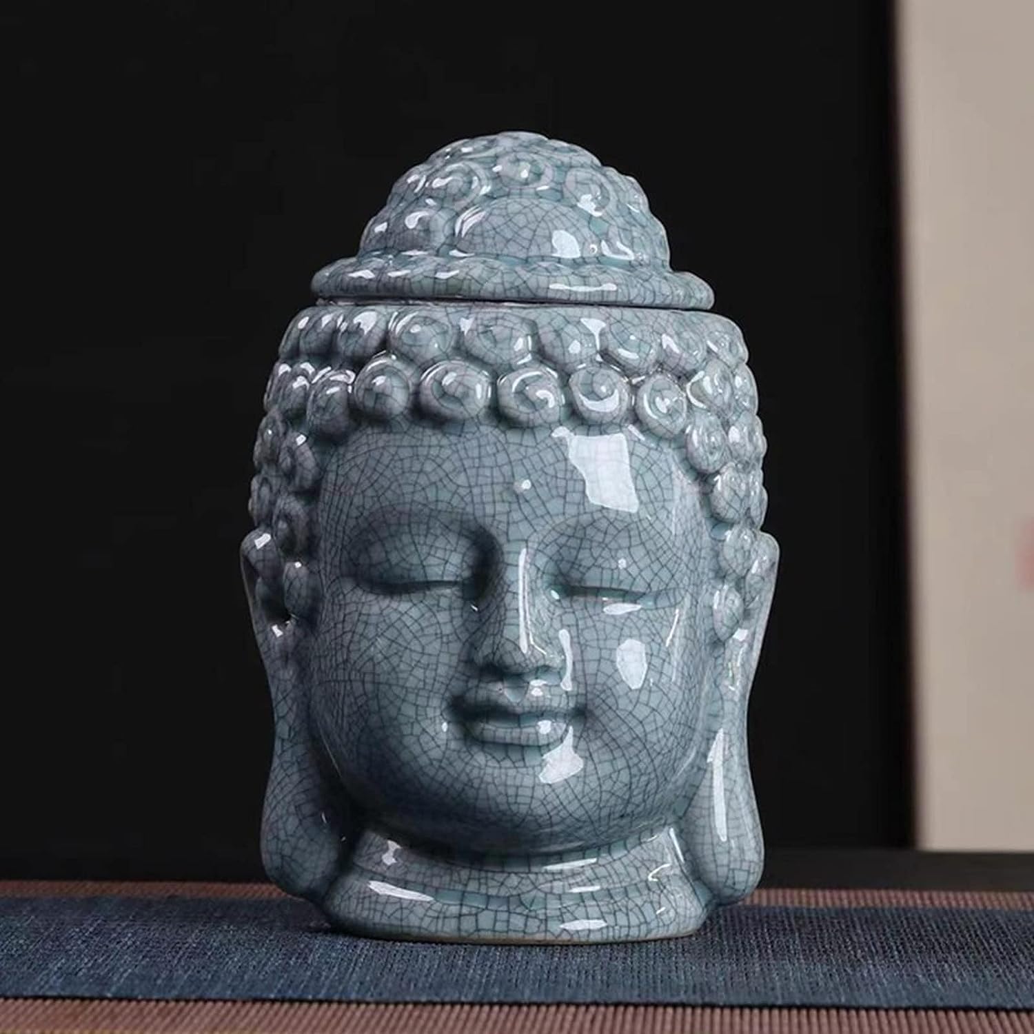 Wxmyozr Buddha Cremation Urns For Human Ashes/Pet Ashes, Medium Ceramic Decoration Keepsake Urn, Sharing Funeral Urns With Premium Box,Ceramics