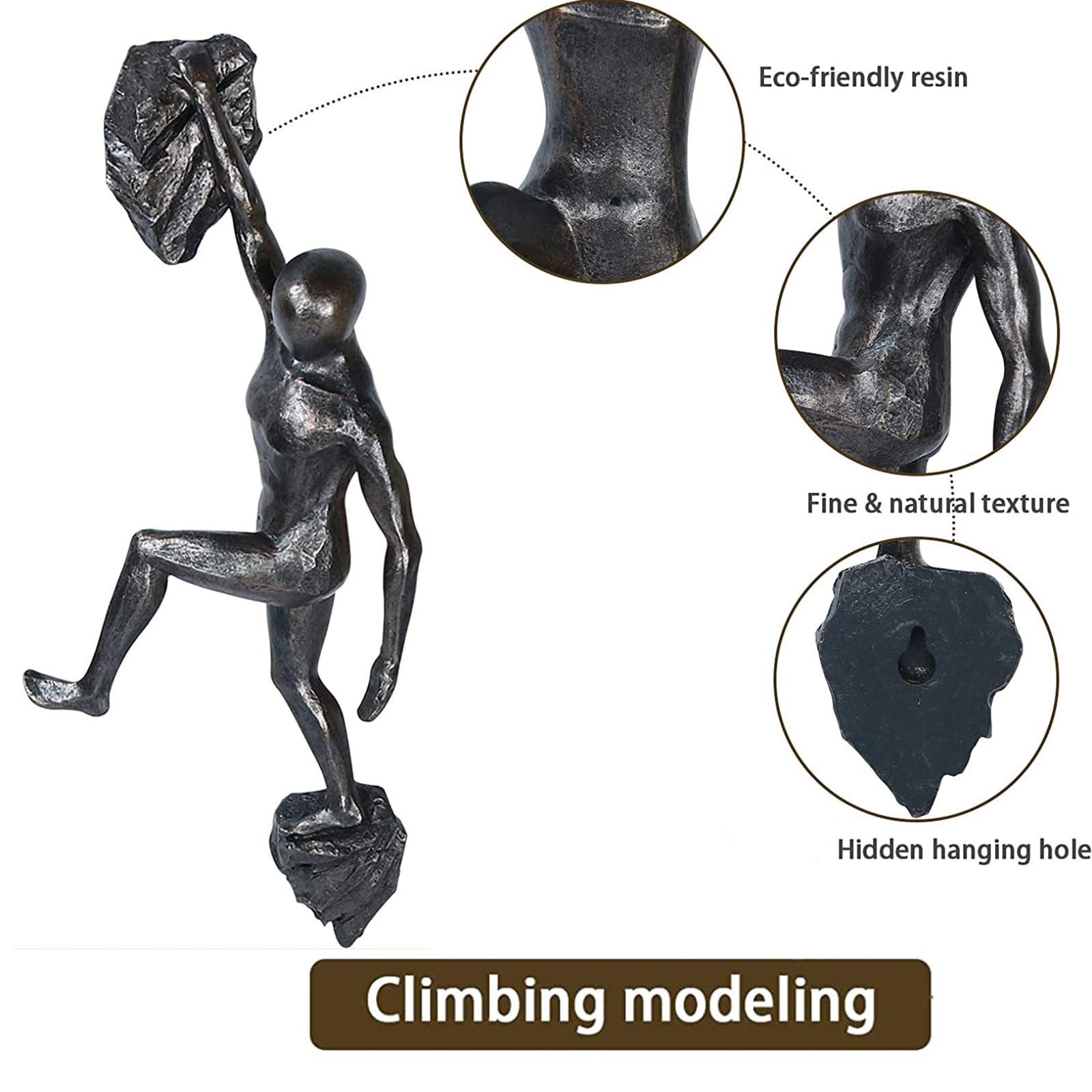 Wanddecoratie met figuur in zilver BBW99br99w | Bronzen wanddecoratie | Bronzen Beelden Winkel