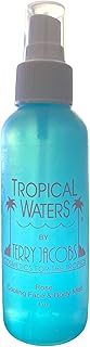 Tropical Waters Rose Water Make Up Setting Spray, Non-irritating, Cooling Spray and Facial Mist, 4oz Long Lasting, Hydrating, Face Mist, Cosmetic Finishing Spray, Hot Flashes (Rose)