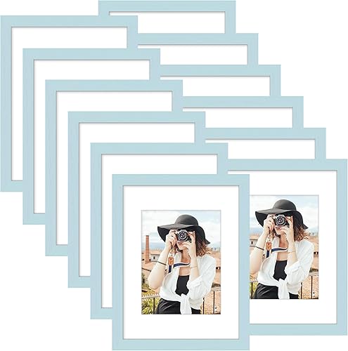 Miniatura 340 de Picrit - Juego de 12 portarretratos de 5 x 7 pulgadas para colgar en la pared o exhibir sobre una mesa, para fotos de 4 x 6 con paspartú o 5 x 7