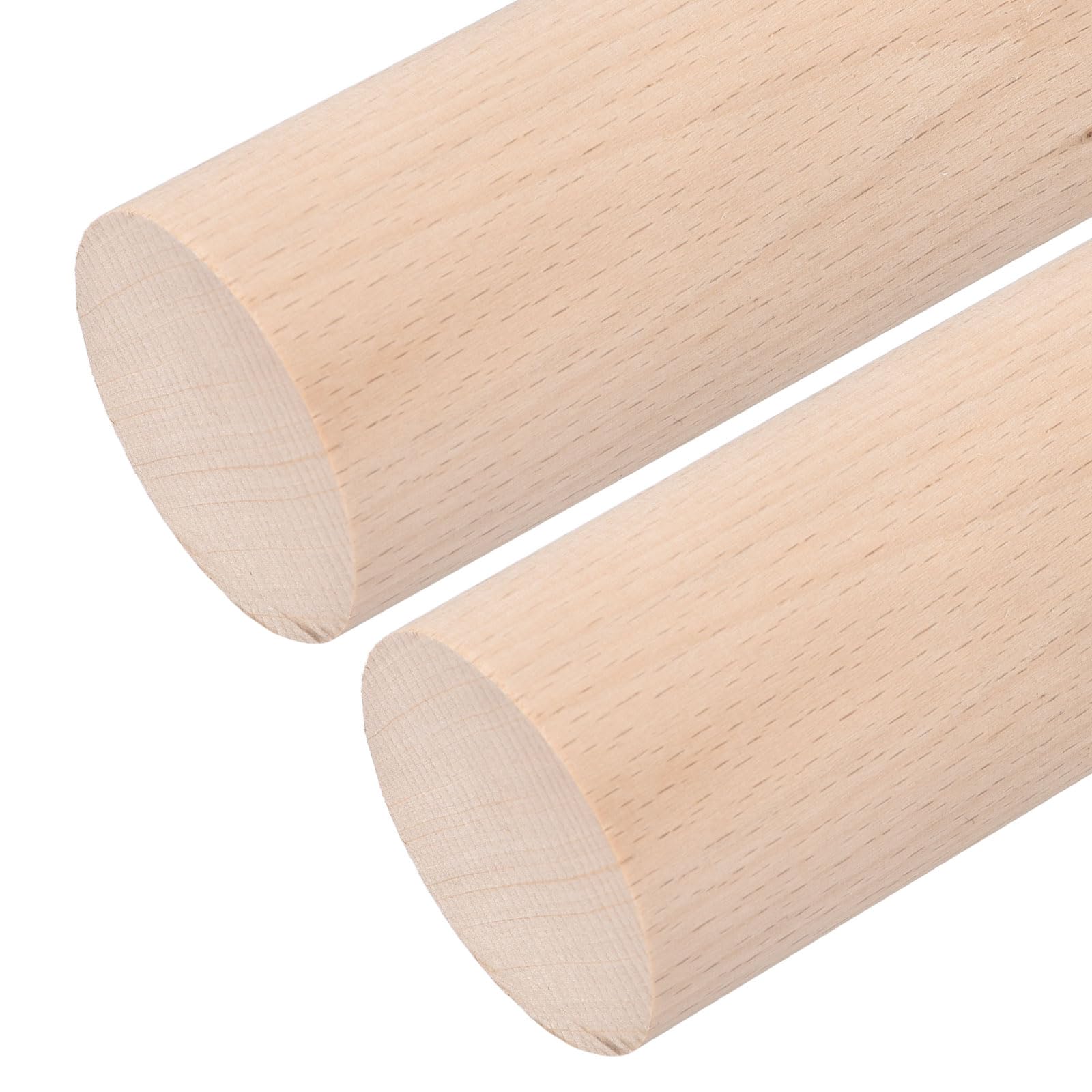 sourcing map Wooden Dowel Rods,45mmx100mm Round Wooden Rod Unfinished Solid Wood Sticks Crafts Wand for Arts Decoration, Craft and DIY Projects Wand,Pack of 2