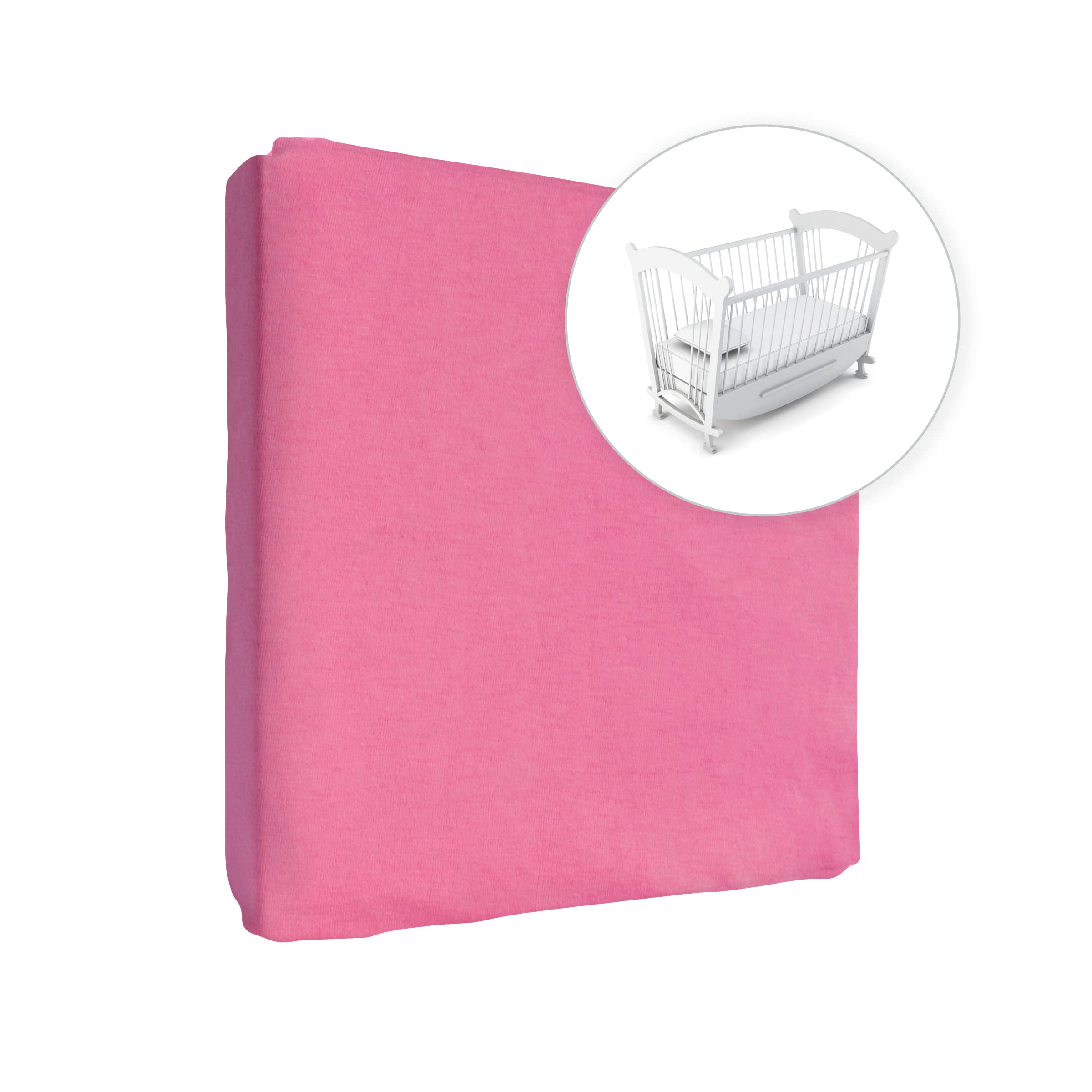 Jersey 100% Cotton Fitted Sheet for 90 x 55 cm Baby Bedside Crib Mattress (Cream) — view 49