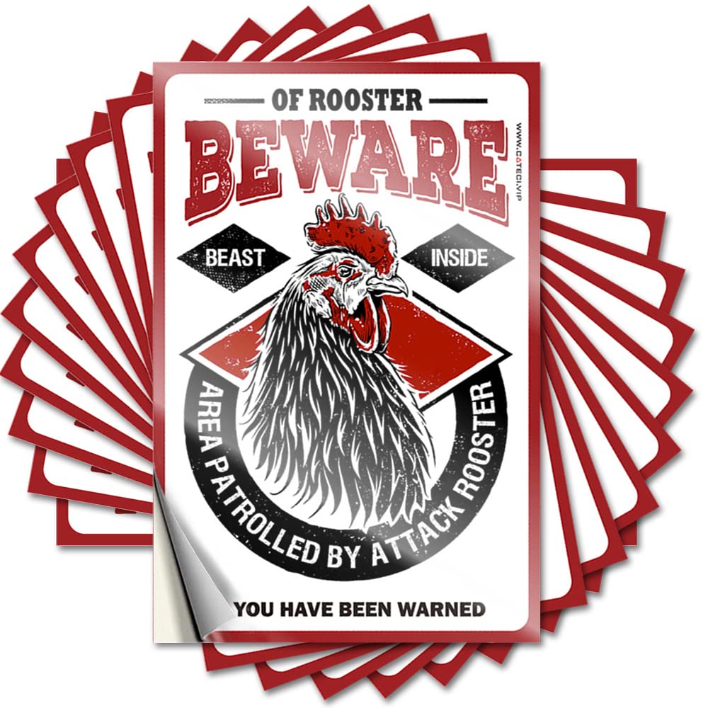 Bumper Entryway Decor Easy Apply | Chicken Warning Sign Good Water Peel and Stick(8X12CM)