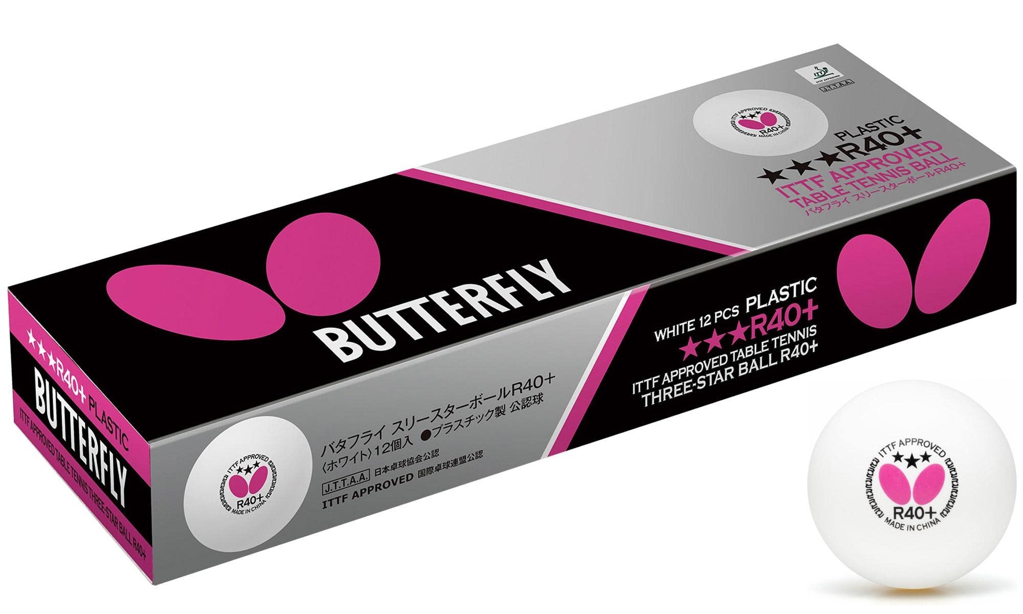 2022 Butterfly R40+ Three-star Ball - Table Tennis Ball - Pack of 12
