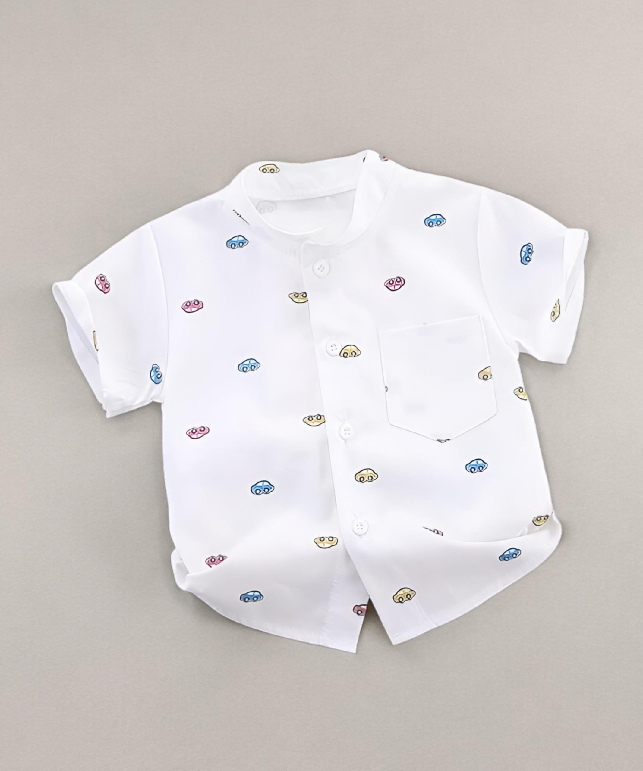kidgarb Baby Boys Clothing Set, Regular Fit Cord Set, Dinosaur Print Button-Down Dress Clothing Set, Short Sleeve, Navy Blue and Black, 2-Pack(Multicolor, 12-18 Months) 3