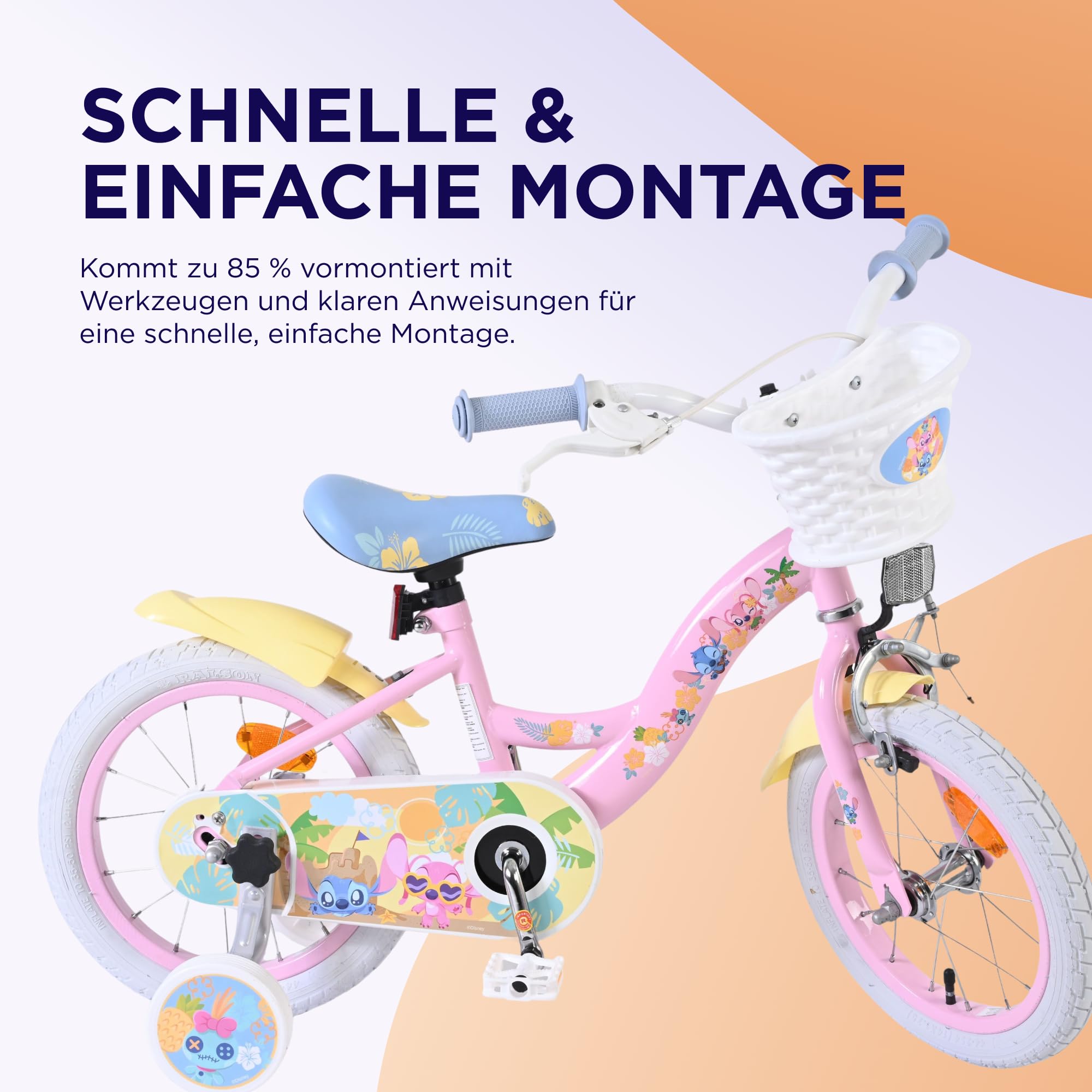 Volare Kinderfahrrad 12, 14, 16 Zoll für Mädchen und Jungen 3–6 Jahre – Offiziell Lizenziert mit Charaktermotiv – Stützräder, Rücktrittbremse und Handbremse