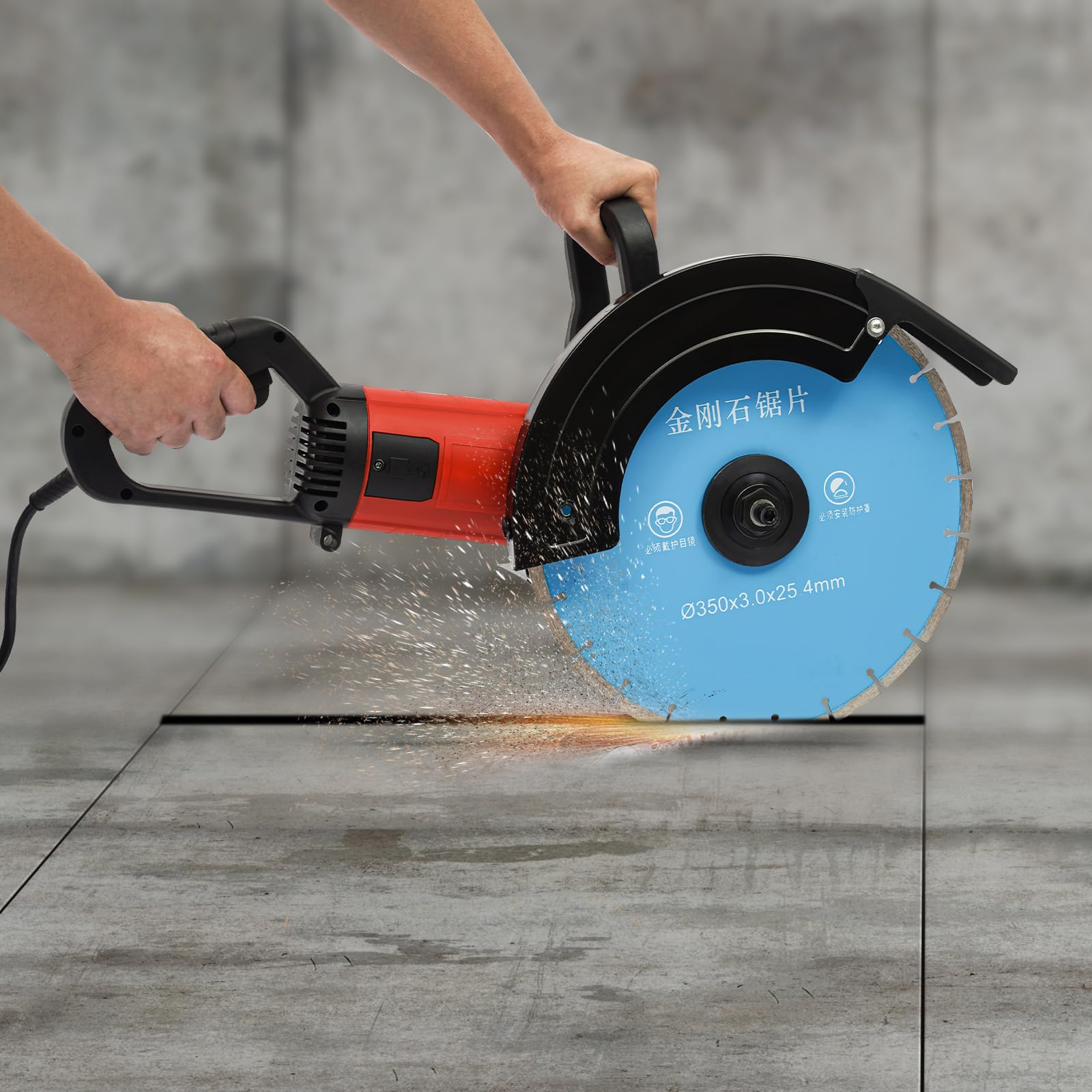 Elektryczna frezarka szczelinowa 3500 W, 3500 mm, przecinarka do betonu, przecinarka do kamienia, frez do muru, przecinarka do fug, brzeszczot do bruzdownicy