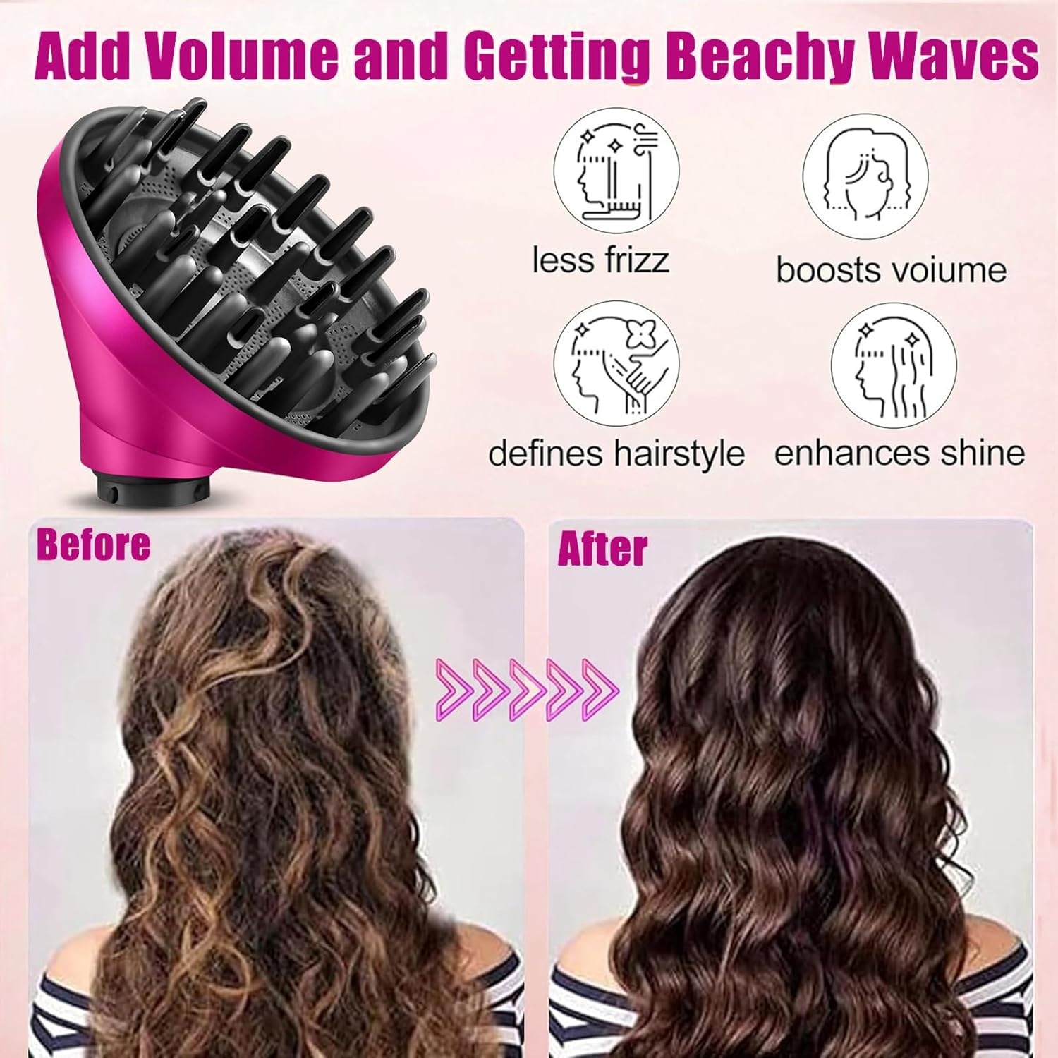 Upgraded Diffuser Nozzle for Dyson Curling Iron Converting, Fast Dry Diffuser Attachment for Dyson Airwrap Styler