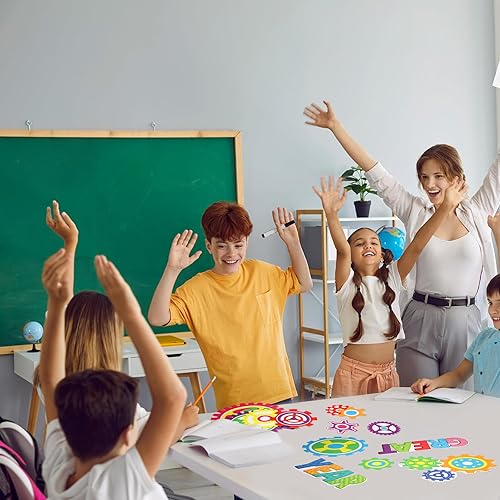 Miniatura 7 de Fulmoon Juego de 52 tablones de anuncios para aula, equipo de robot, decoración de pared, preparándose para un año, recortes para decoración