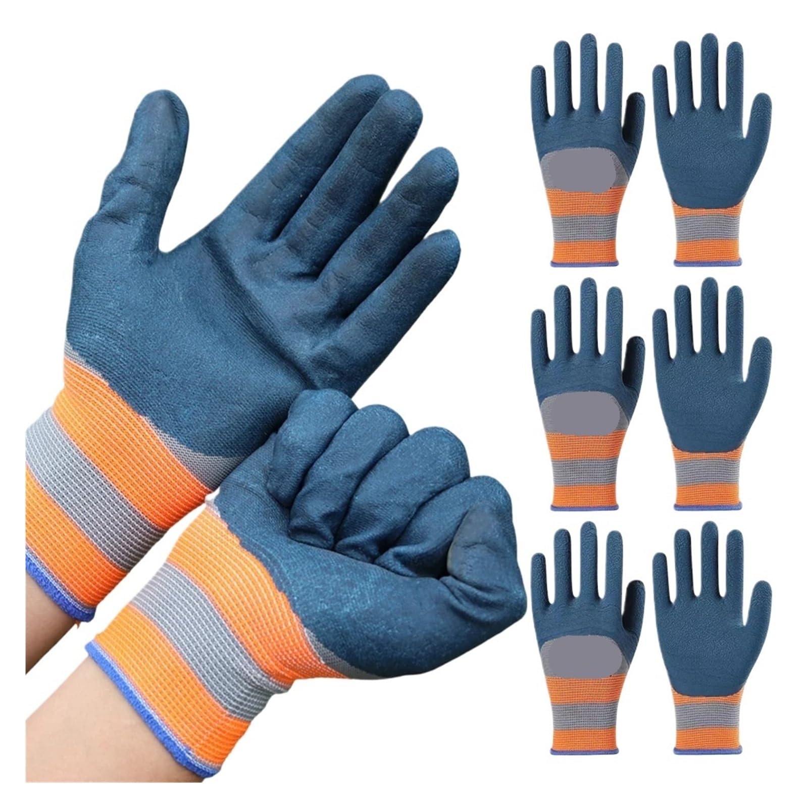 Generisch Gummi-Arbeitshandschuhe, weiche Arbeit for die Autoreparatur im Baugewerbe(5pairs)