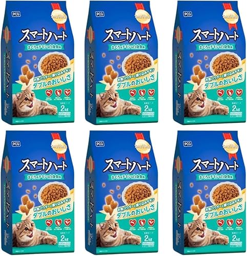 ペットライフクリエイト [隔月6回 定期便]スマートハート 猫用 ドライフード(まぐろ&チキン&白身魚味)2kg×6袋 ペットフード 定期便