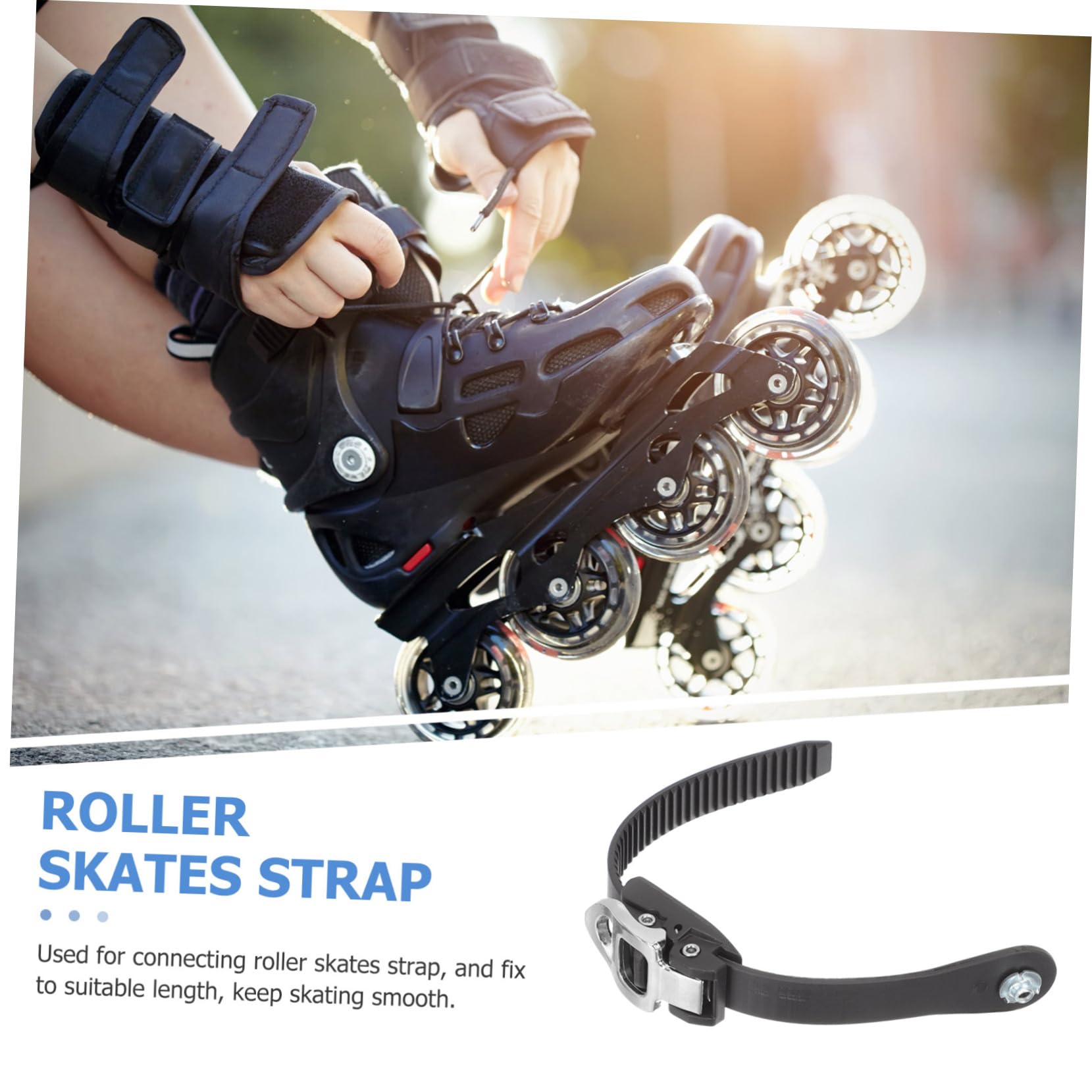 Boucle De Patin à Roulettes – Sangle Réglable 21 Cm, Avec Vis, Pour Patins Hockey Et Roller, Noir