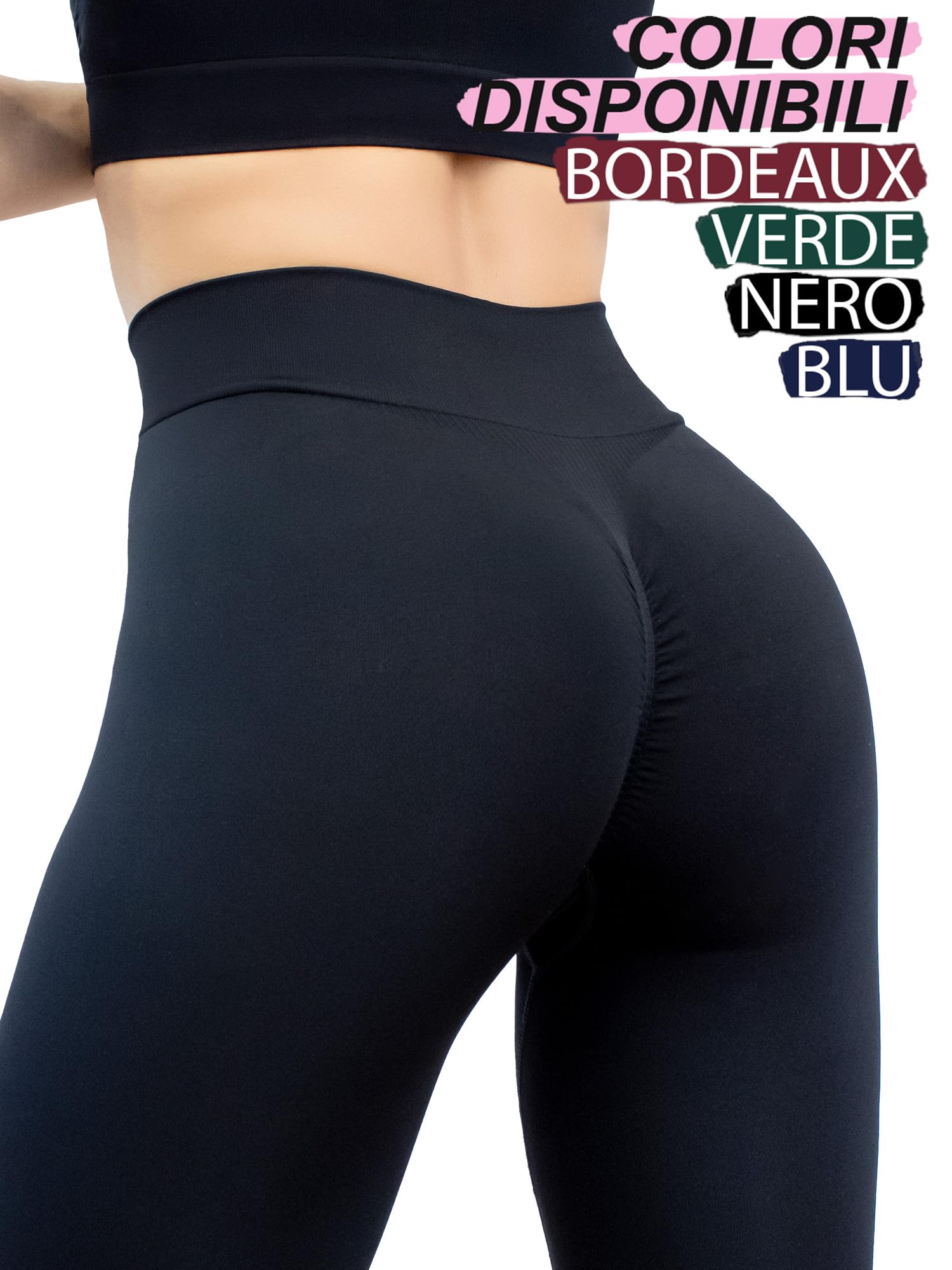 1-2 Leggings Super Push-Up Scrunch, Seamless High Waist mit Scrunch für Push-up-Effekt, bequem und diskret Art. 610914