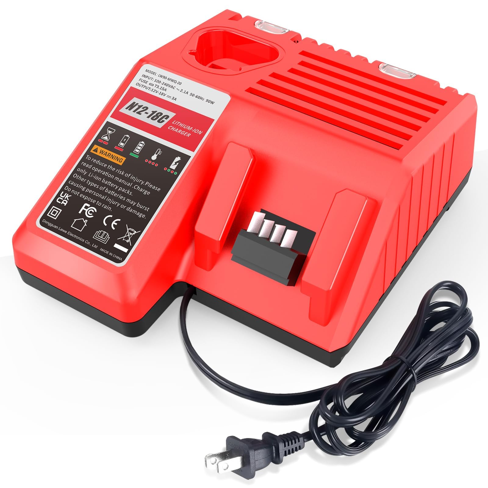 Photo 1 of Rapid Charger for Mil-Waukee M-12 & for M-18 Replacement Charger for 48-59-1812, XC Lithium Ion Battery 48-11-2420 48-11-2440 48-11-1815 48-11-1820 48-11-1840 48-11-1850 48-11-2401 48-11-1890