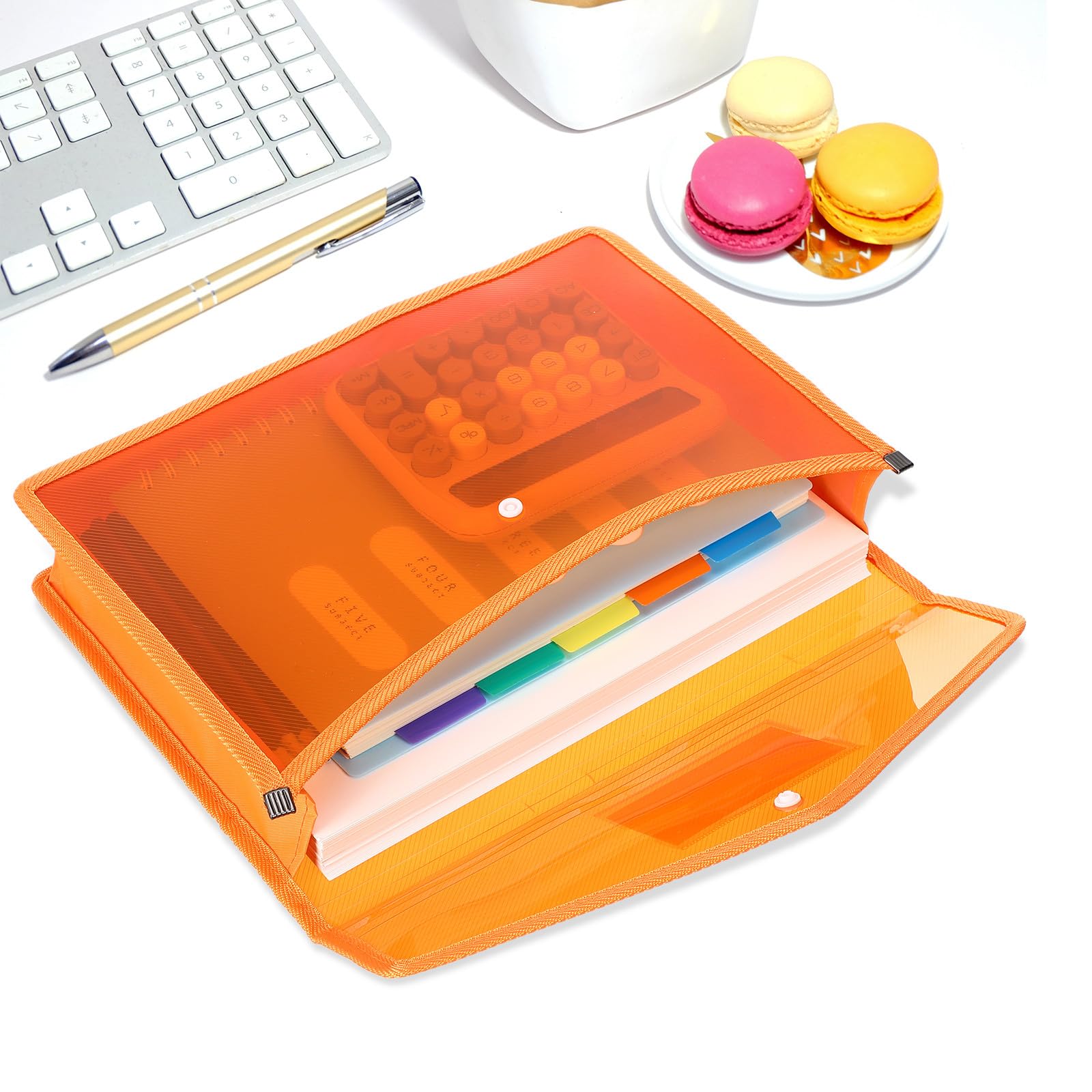 7pezzi Buste Trasparenti in Plastica Pp Ispessito Formato con Chiusura Bottone per Documenti Ufficio e Cancelleria Organizer Scolastico e Personale