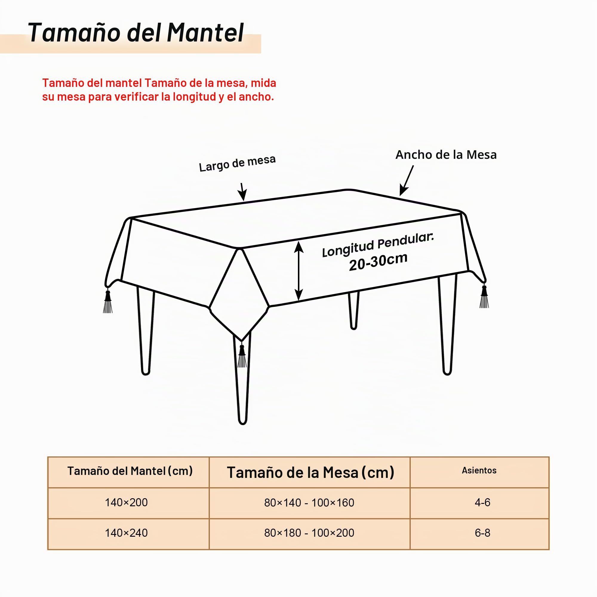 Mantel de Tela Rectangular Mantel Jacquard Protector Mesa para Decoración de Comedor/Restaurante/Fiesta (140x240cm, Negro)