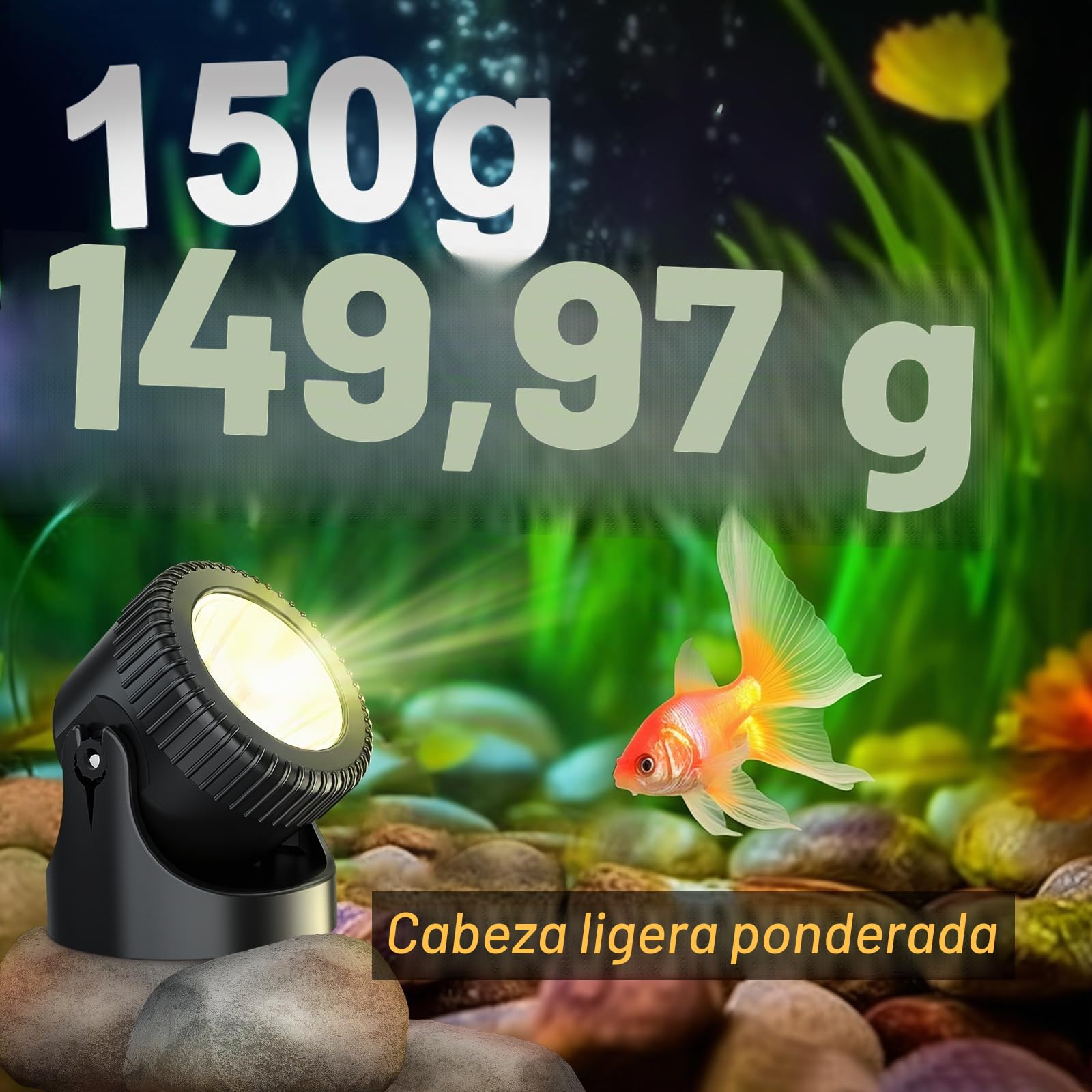 PChero Iluminación LED para estanque, bajo el agua, foco de iluminación subacuática, IP68, resistente al agua, para piscina, estanque, jardín, árbol, interior y exterior