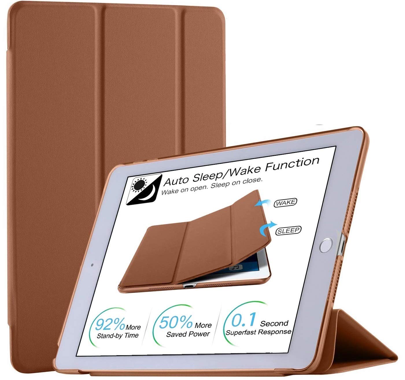 Oaky Case for Apple iPad Pro 11 inch 2018 1st Generation Trifold Stand with Auto Wake/Sleep Hard Translucent PC Back Case Cover - Brown (B07MB91FVD) Amazon Price History, Amazon Price Tracker