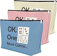 Vista 14 de Mxrymvu Mahjong Lovers Gift for Women Makeup Bag Mahjong Player Gifts for Friend Grandma, 2 piezas beige., Chino