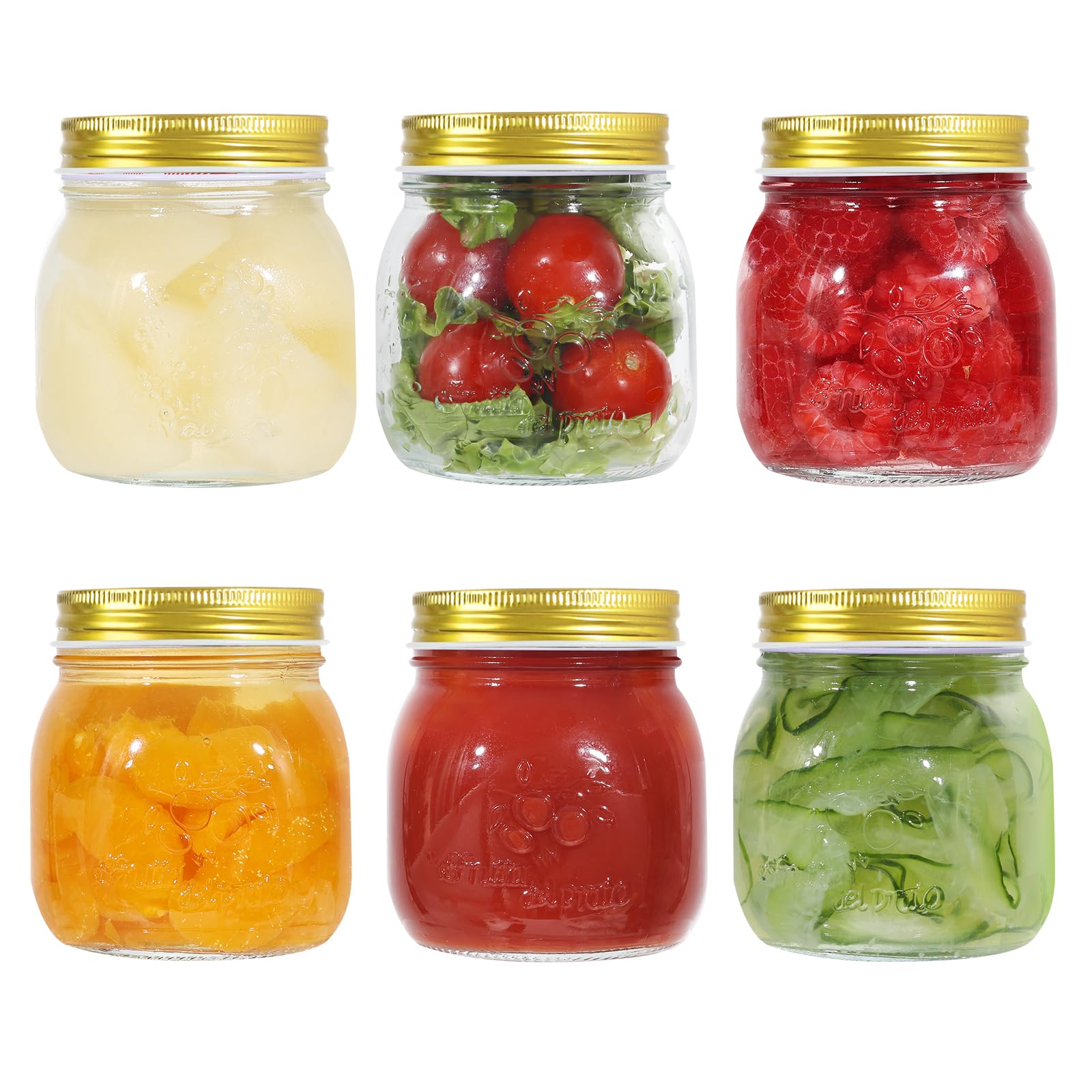 LIMILI Glass Jars with Lids, 6 Pack 300ml/10oz Multipurpose Mason Jars for Food Storage, Jam, Pickling, Canning, Preserving, Meal Prep