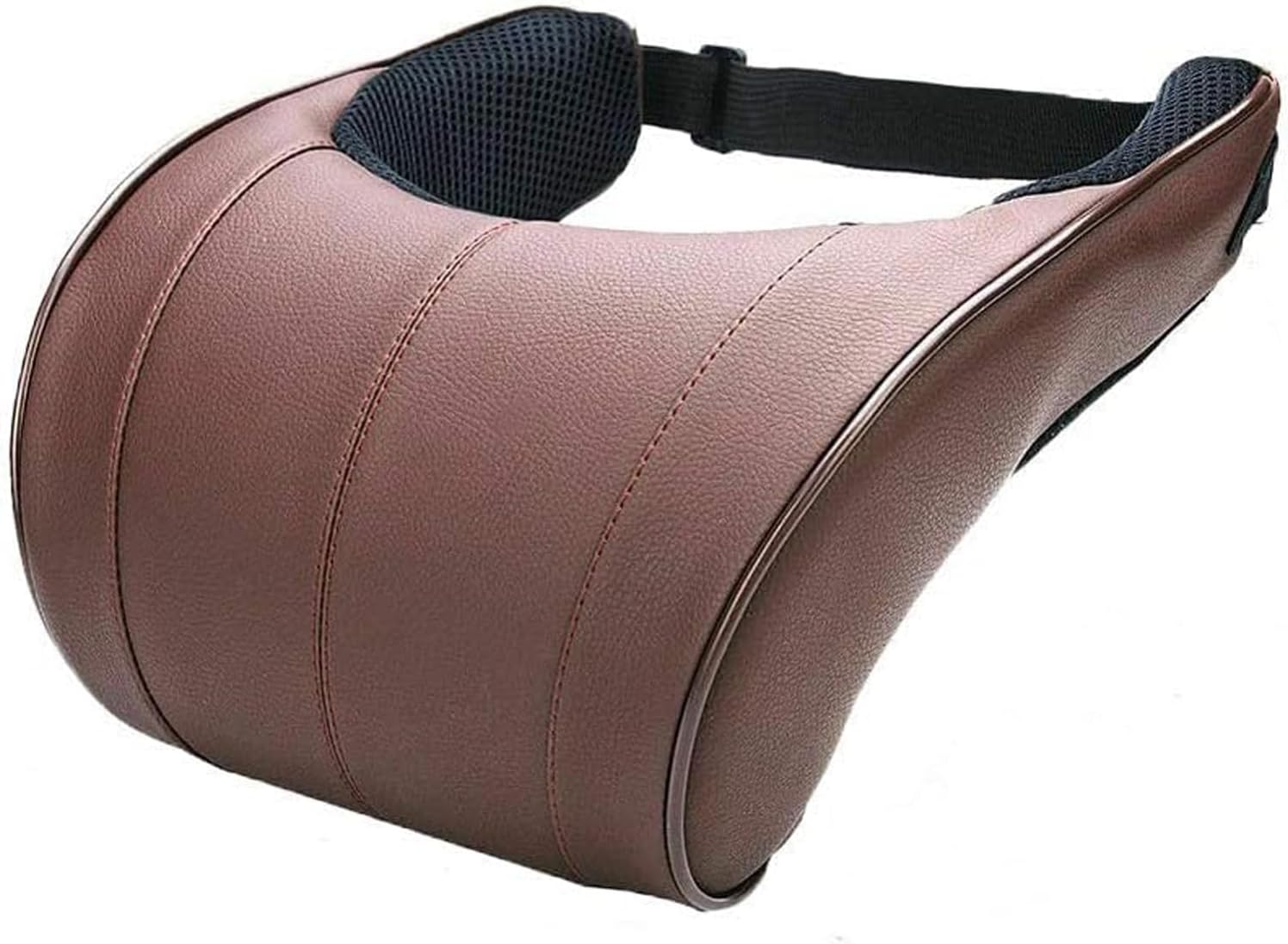 Adjustable Car Headrest Pillow, PU Leather Memory Foam Neck Cushion for Driving Home Office, Car Seat Headrest Neck Rest Cushion Ergonomic Car Neck Pillow, Black red