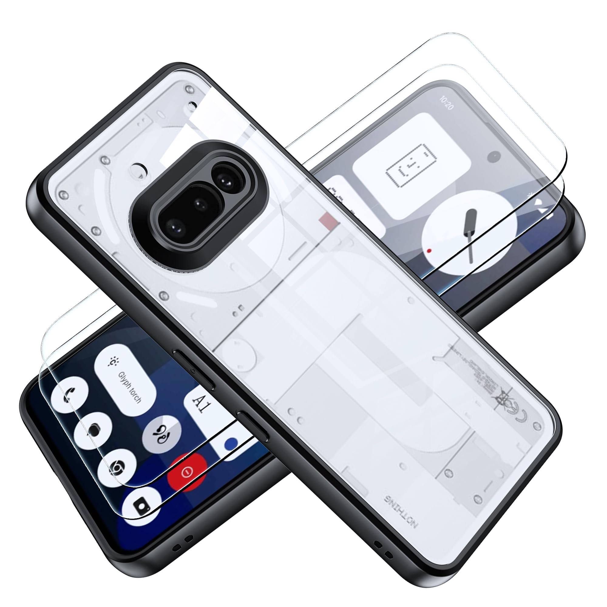 Tieeyivv Nothing Phone 3a Hoesje voor Nothing Phone 3a, met 2 stuks beschermfolie, pantserglas, displaybeschermfolie, matte telefoonhoes [camerabescherming] [zachte binnenlaag] anti-kras beschermhoes
