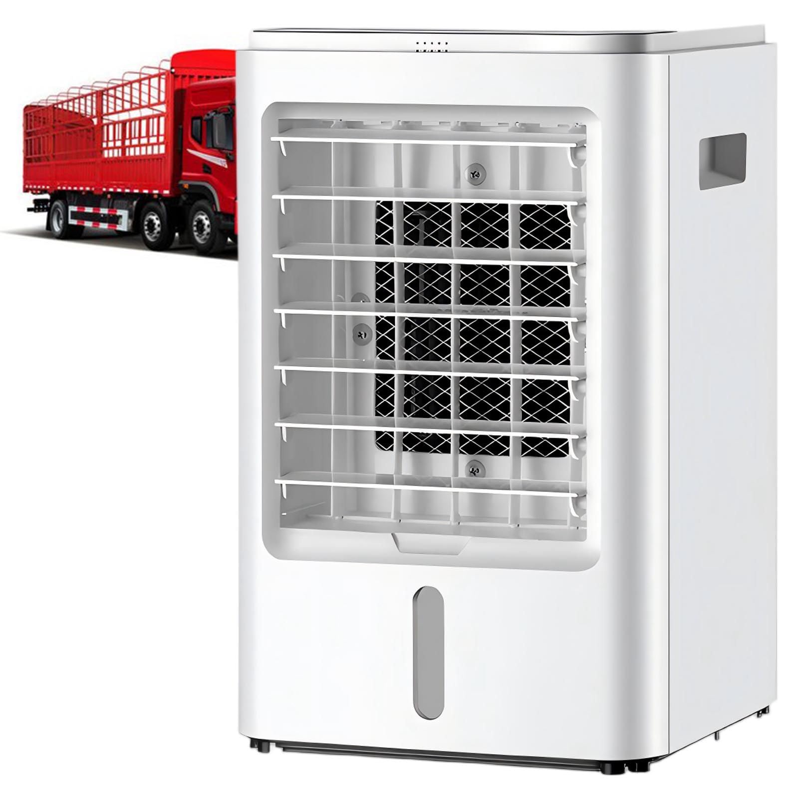 ExoticaBlend 4-in-1 RV Air Conditioner, Portable Evaporative Air Cooler, Cooling Fan with Remote Control, 3 Speeds, Cooler for Trucks, Car, RVs 12V