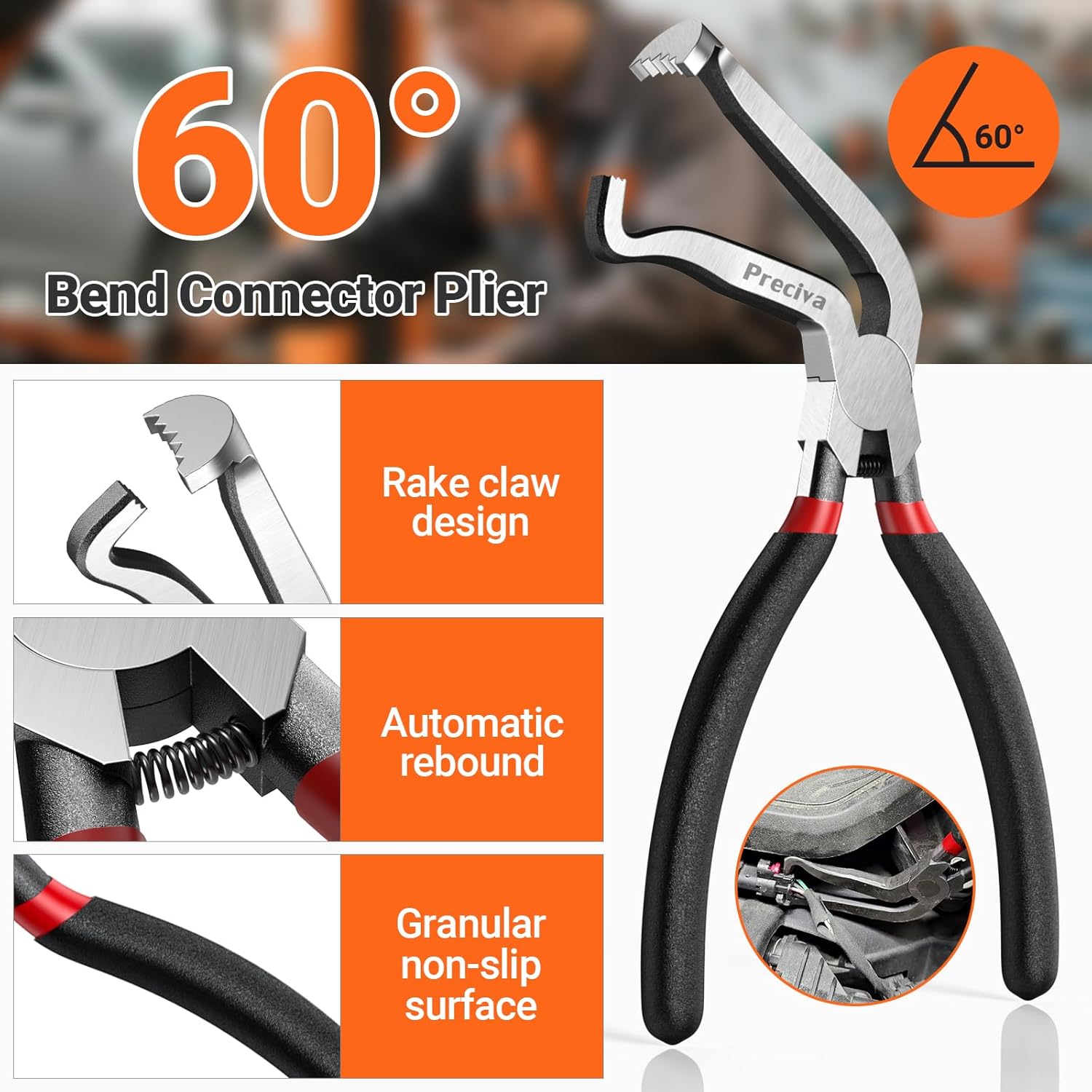 Preciva 3 PCS Electrical Disconnect Pliers, Electrical Connector Pliers for Cars, Automotive Electrical Plug Connectors, Automotive Wire Locking Push Tab