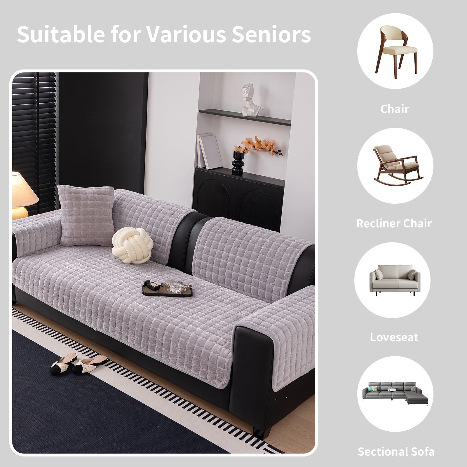 Amazon.com: MDSASFD Velvet Couch Cover, Washable Sectional Sofa