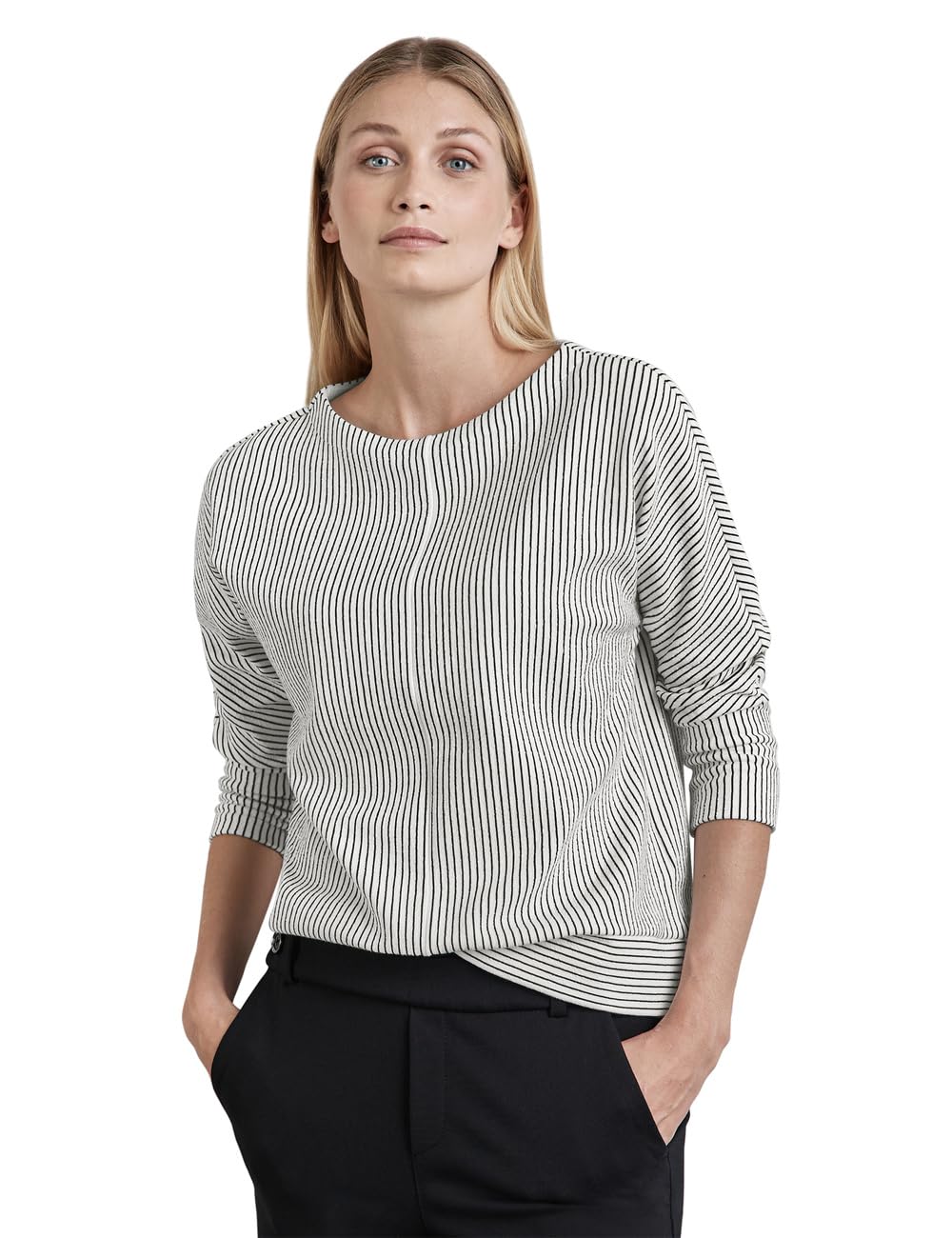 Street One Damen Gestreiftes Struktur-Shirt