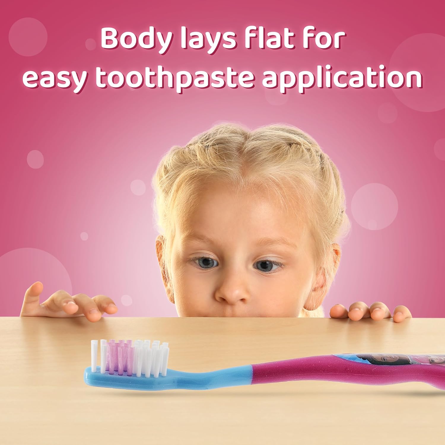 Barbie Toothbrush with Protection Cap, Suction Cup, Comfortable Handle and Soft Bristles for Kids
