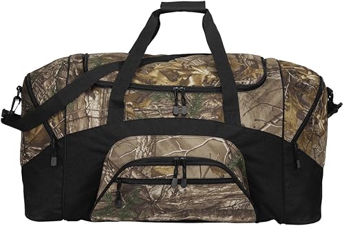 Port Authority Camuflaje Colorblock Sport Duffel. BG99C, Realtree Xtra Negro, Ajuste clásico
