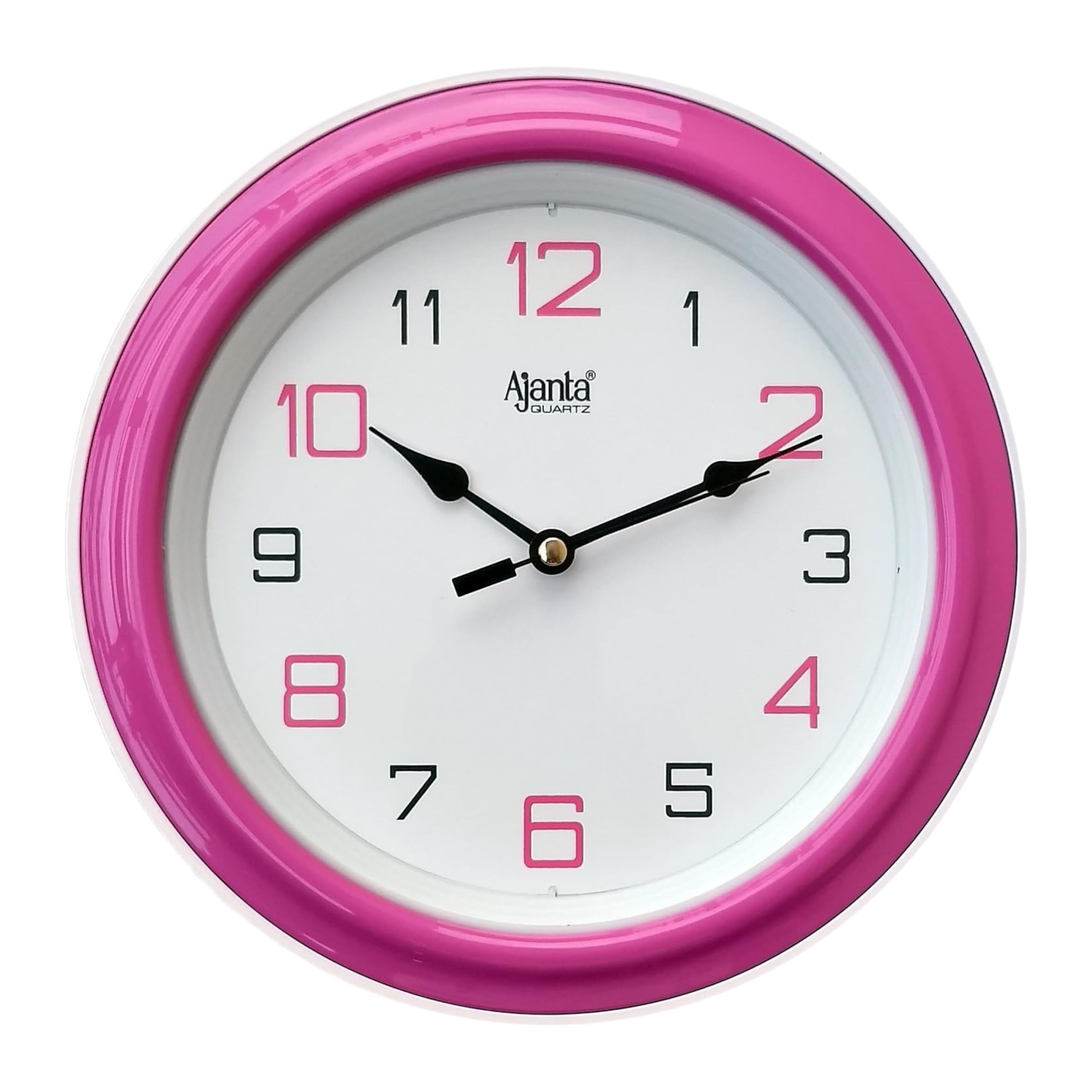 Ajanta Abstract Plastic Round Analog Wall Clock (20.5 Cm X 20.5 Cm X 3.5 Cm, Pink)
