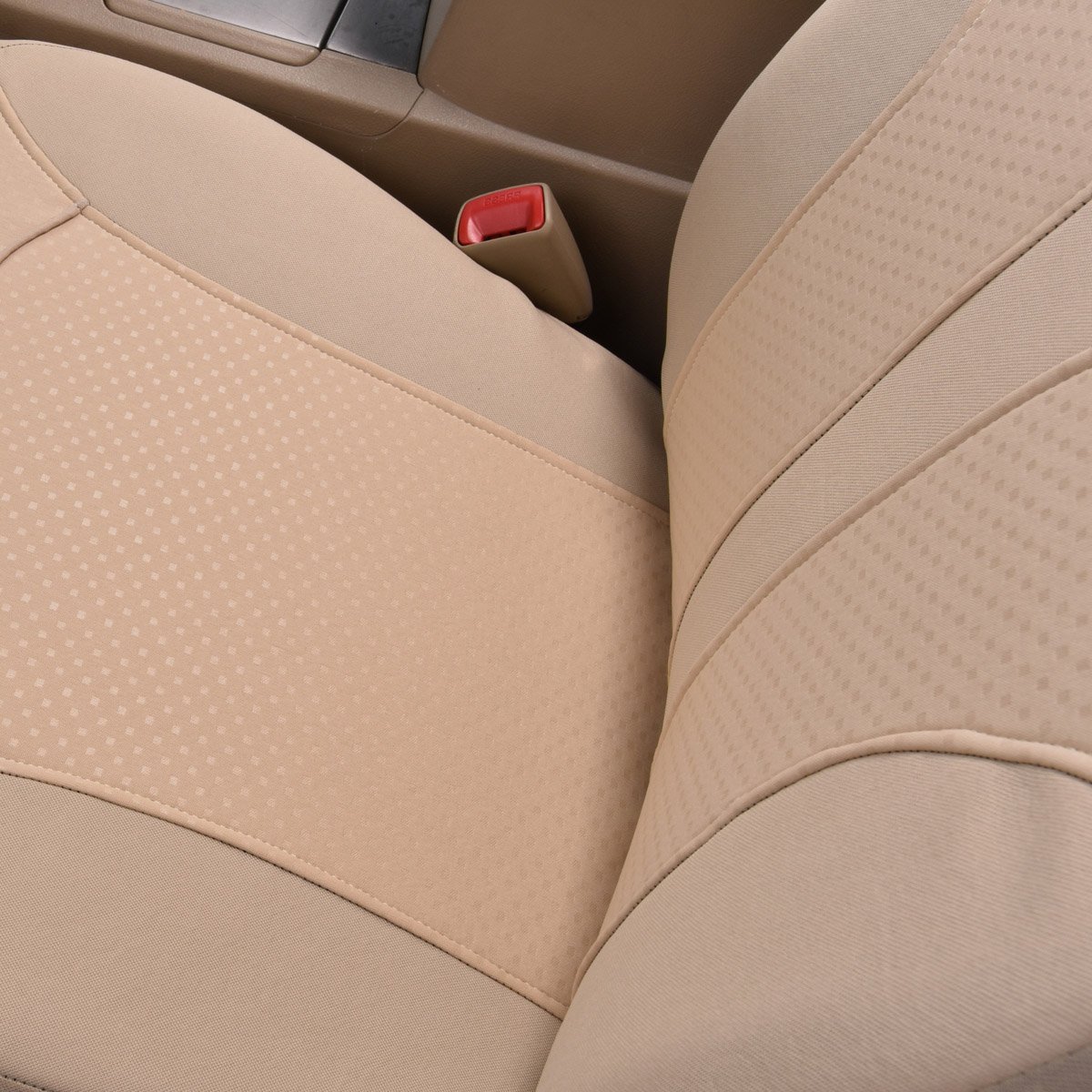 Flying Banner Panno Tessuto Universale Coprisedili Auto Sedili con Airbag Laterale (Beige)